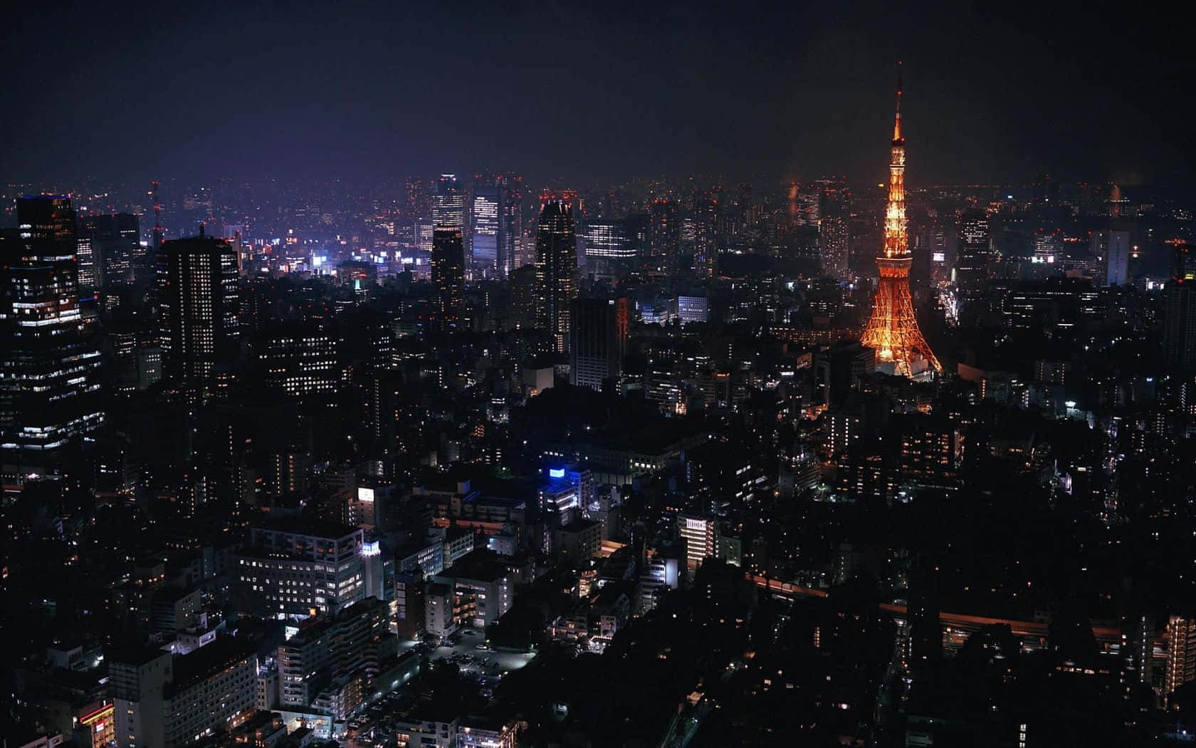 東京暗色調城市景觀背景 壁紙