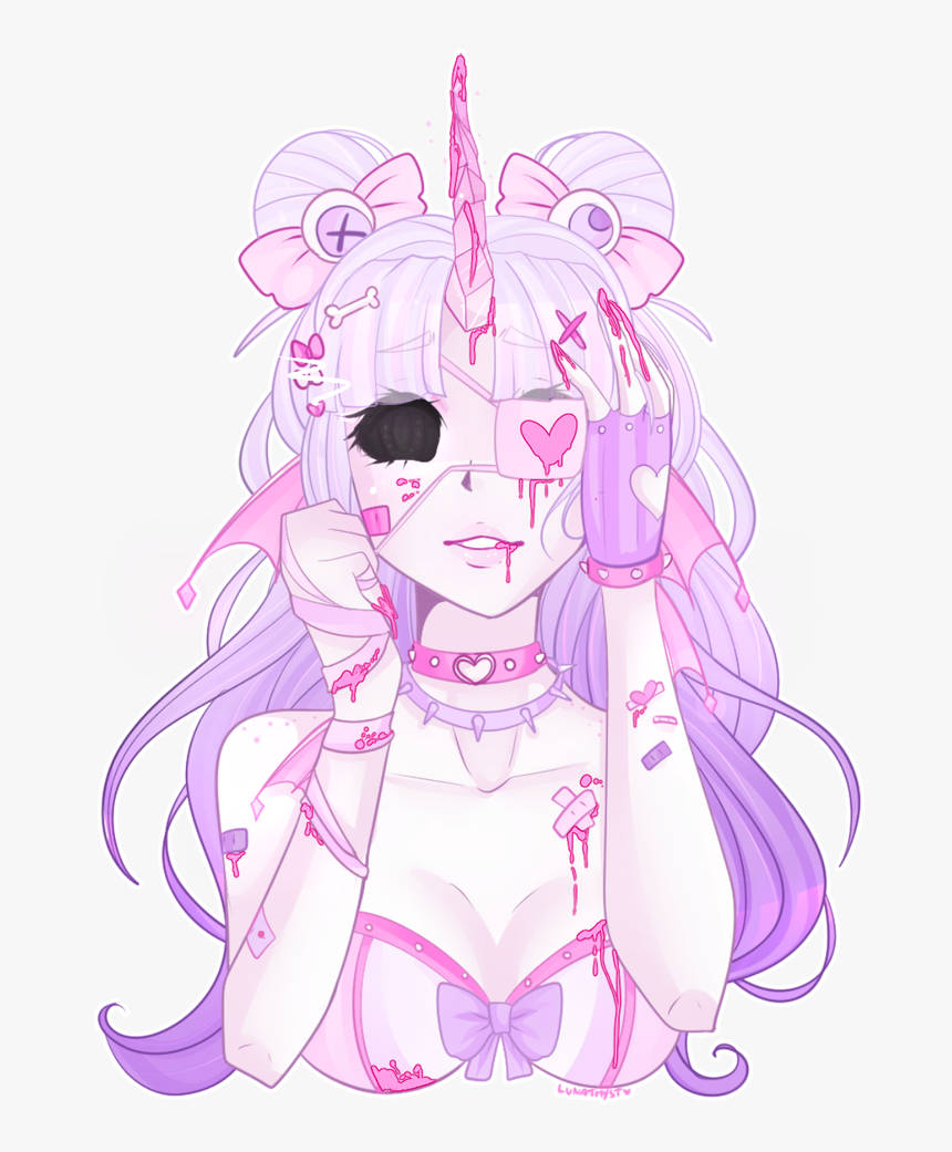 柔和哥特风独角少女 壁紙