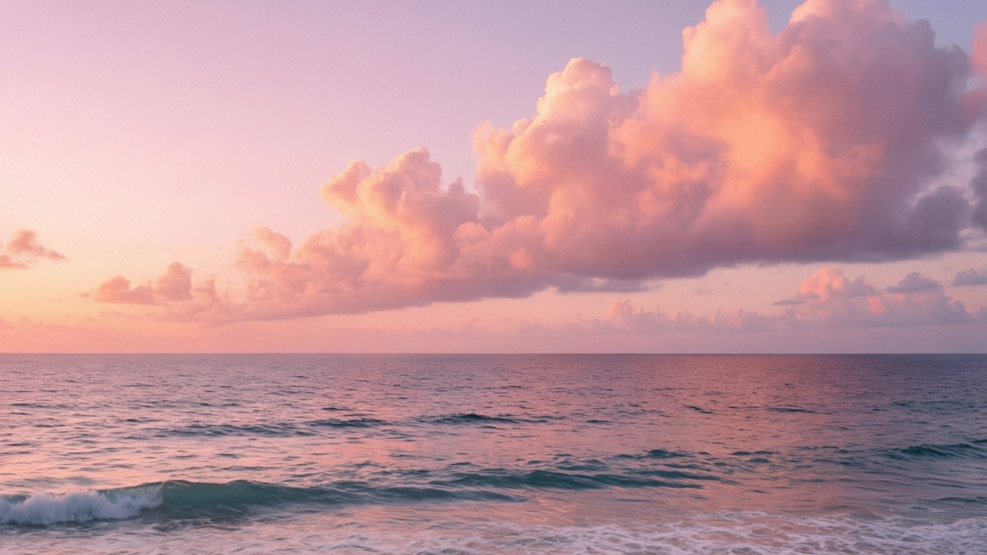 柔和海洋夕照 壁紙