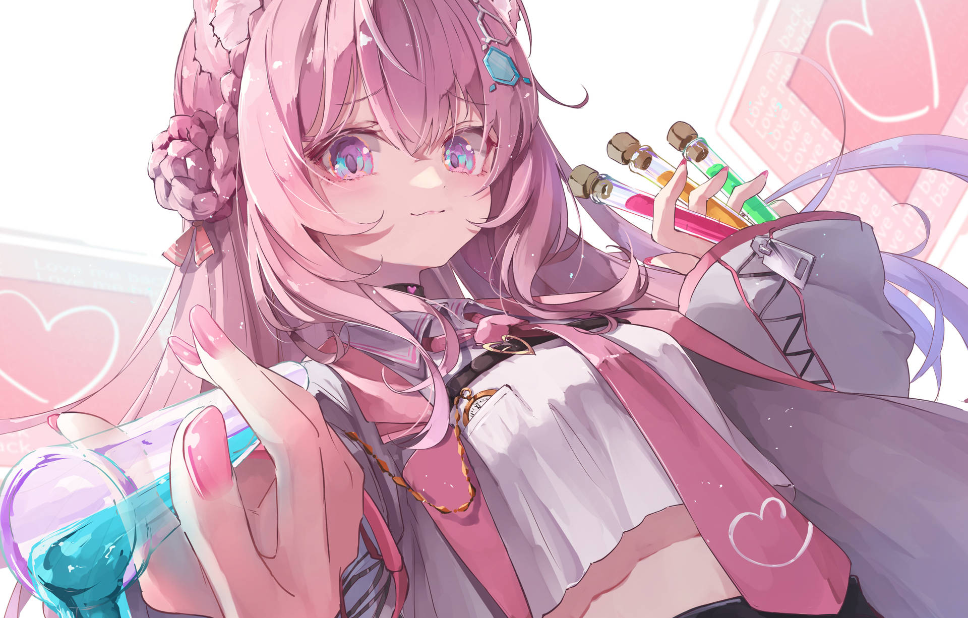 柔和粉紅 白上小夜 Hololive — 酷炫动漫动图 壁紙