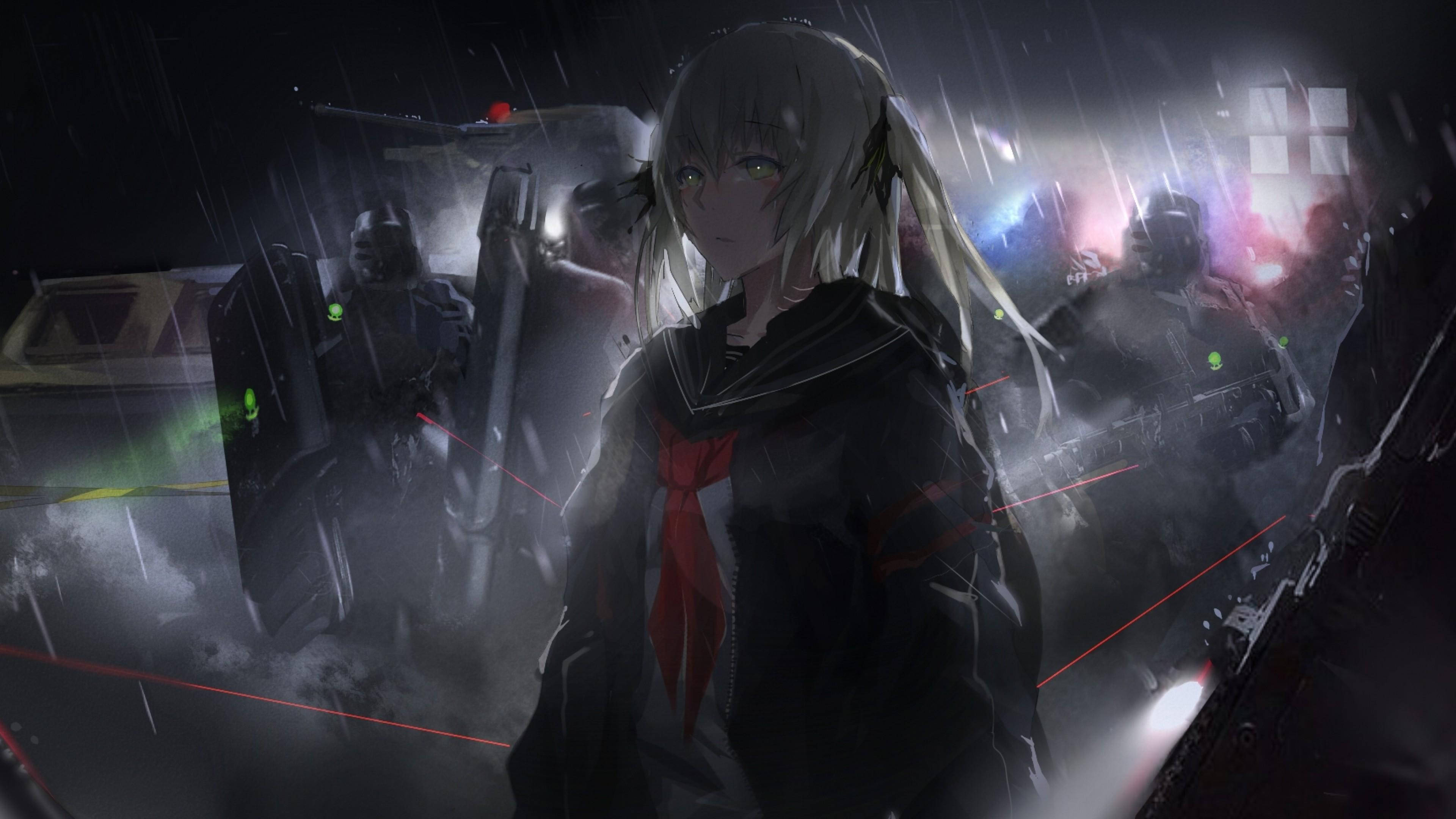 校园少女暗黑动漫美学桌面壁纸 壁紙