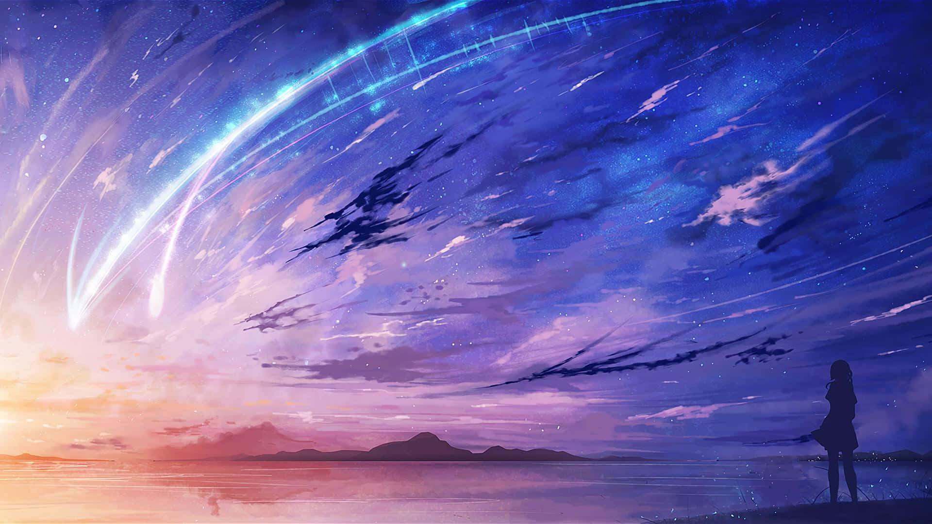 梦幻紫色动漫奇幻世界场景 壁紙