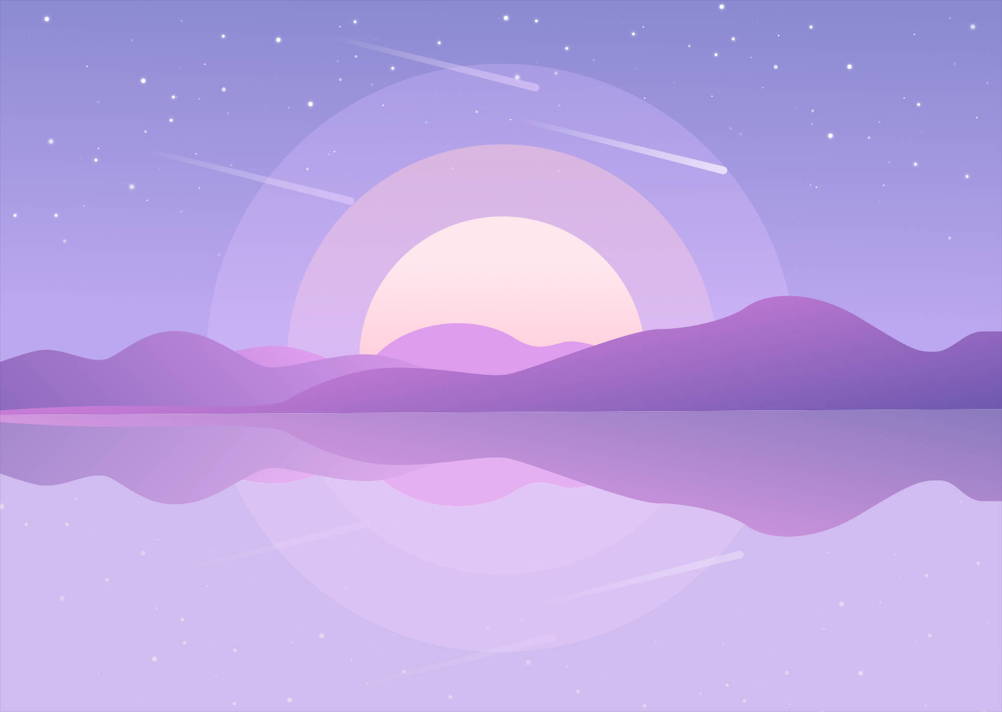 梦幻紫色星空桌面 壁紙