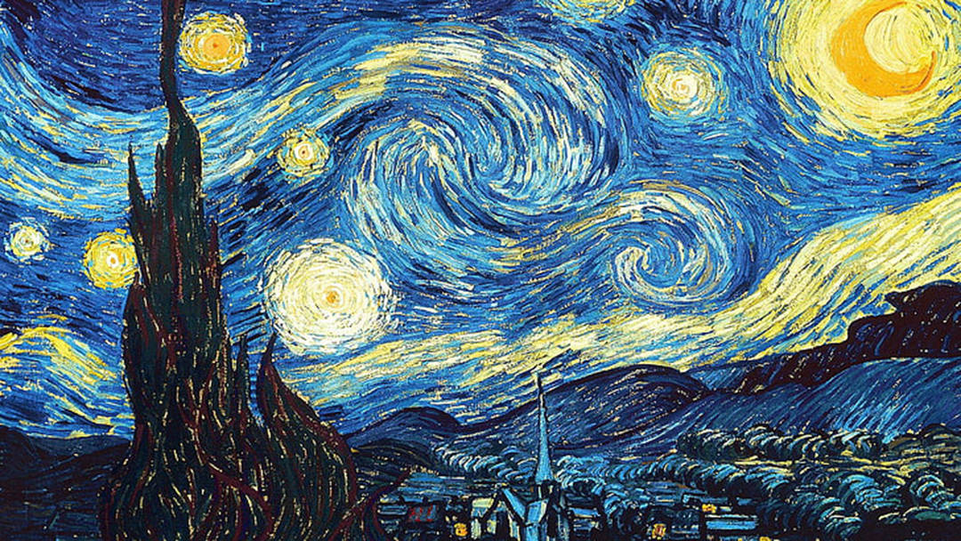 梵谷藍色星空畫作 — 抽象 壁紙