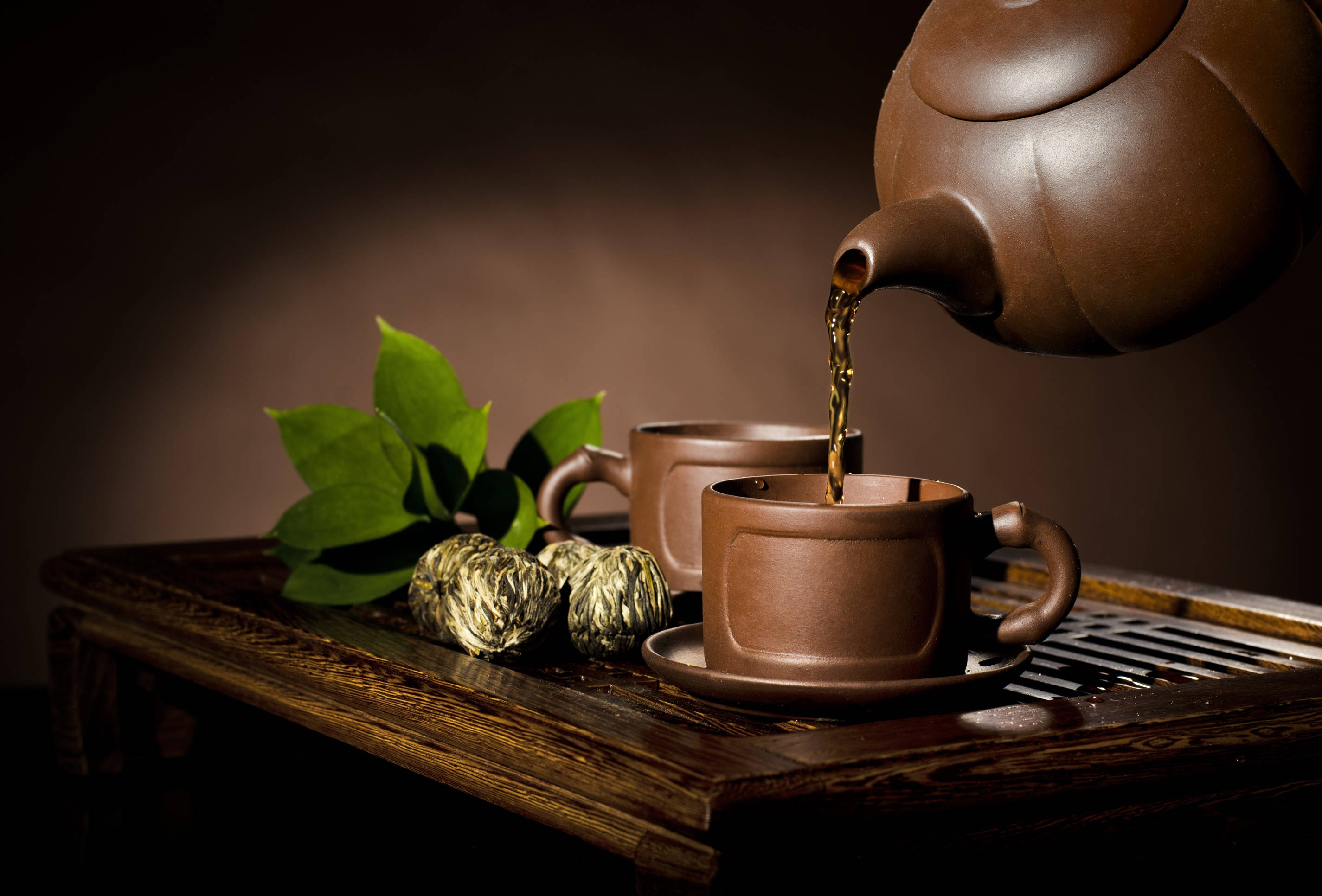 棕色美學熱茶 壁紙