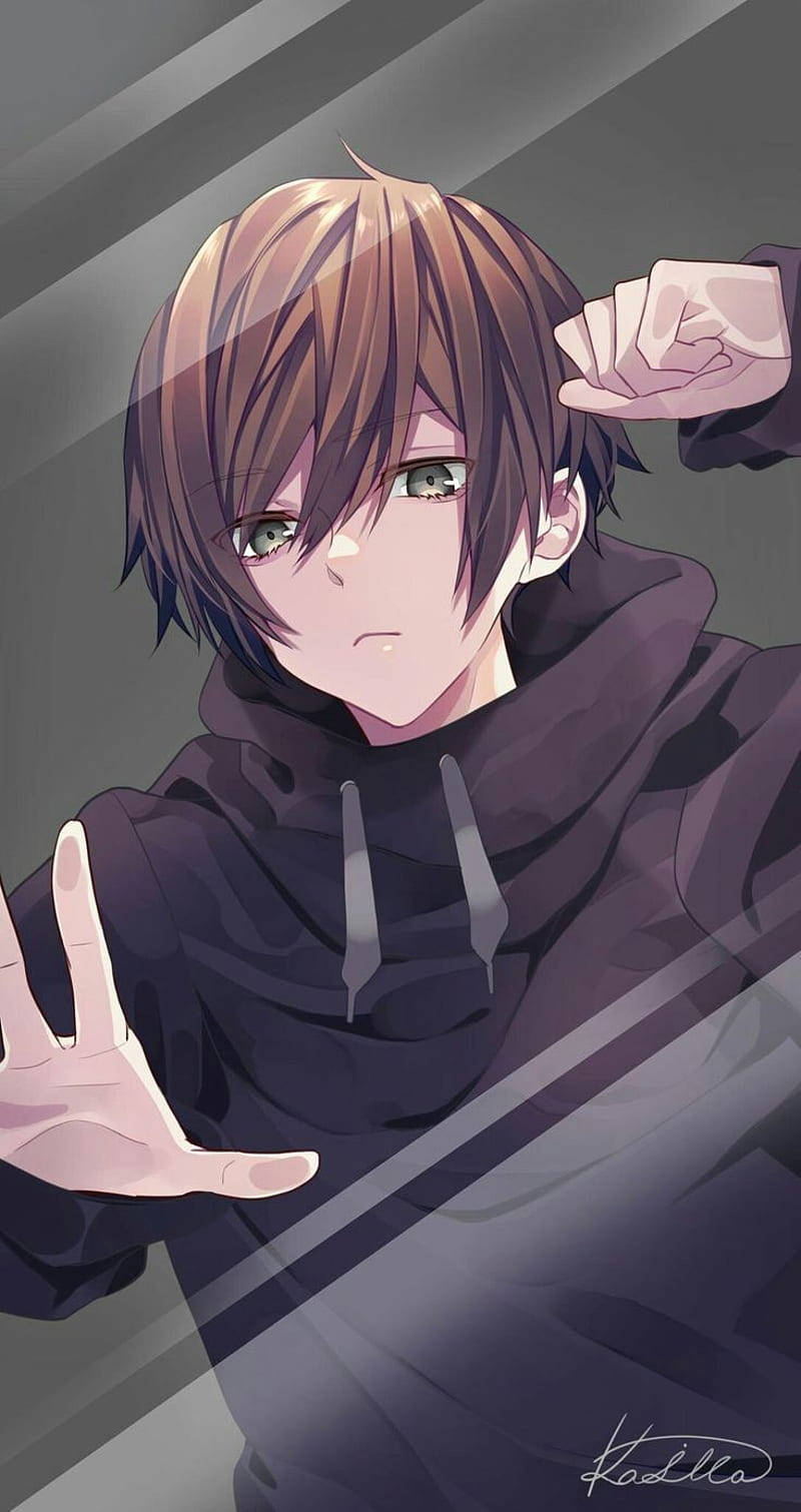 棕髮男孩伸出手 壁紙