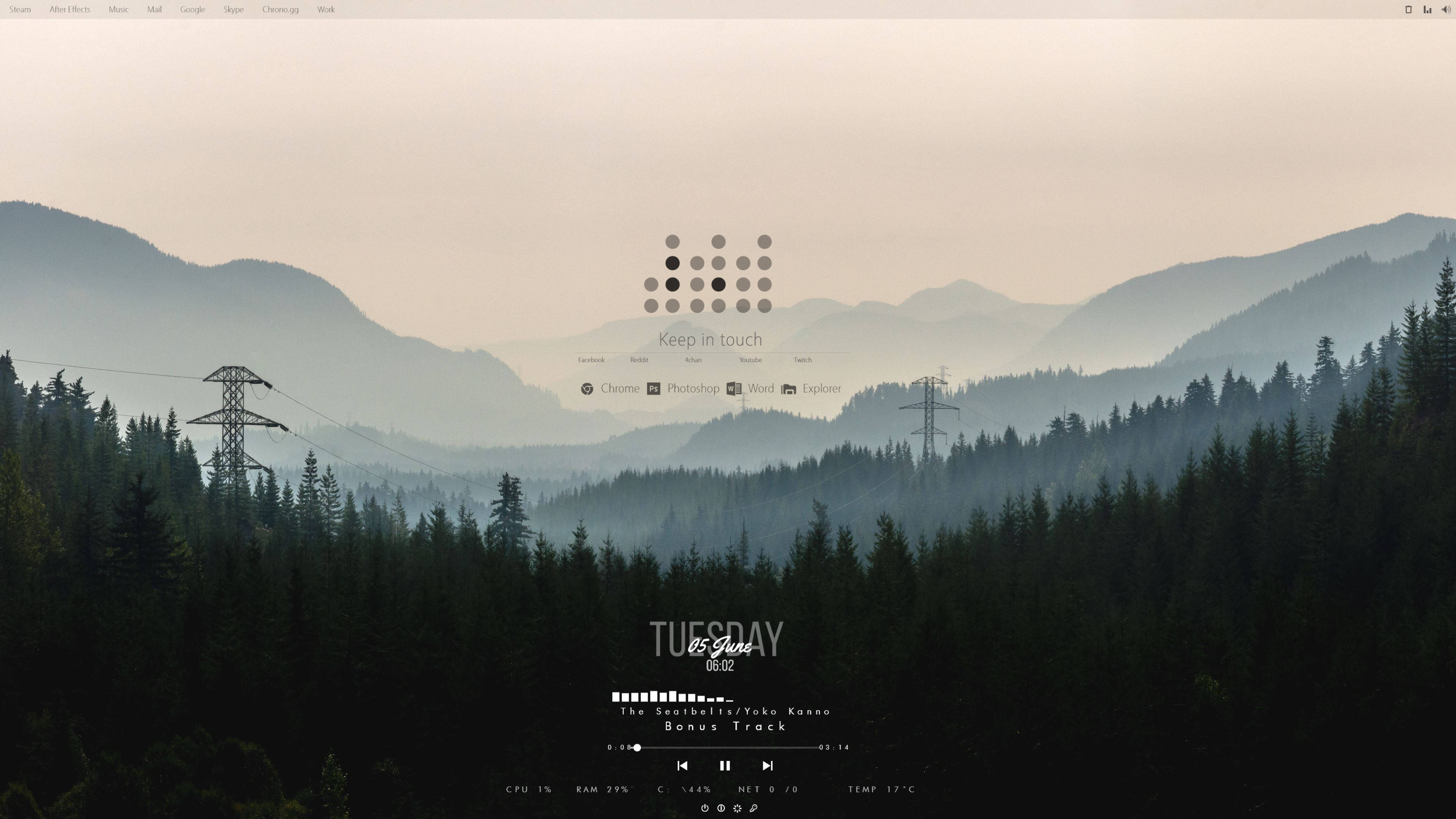 森林與山巒 Rainmeter 設計 壁紙