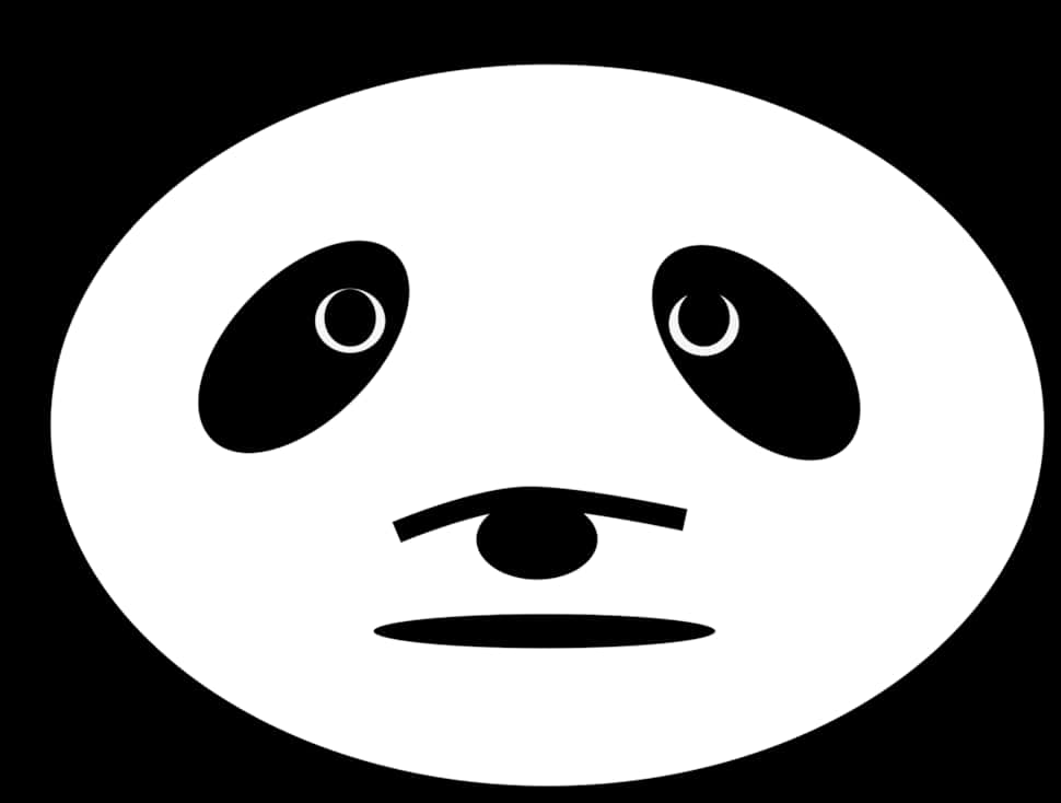 極簡熊貓臉部圖形 壁紙