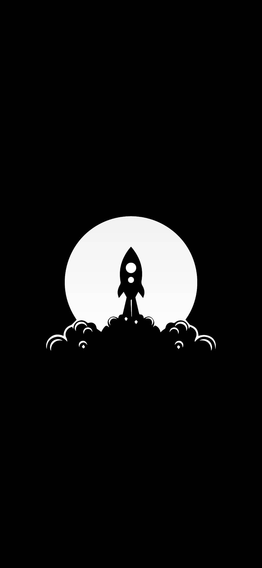 極簡黑色火箭船 壁紙