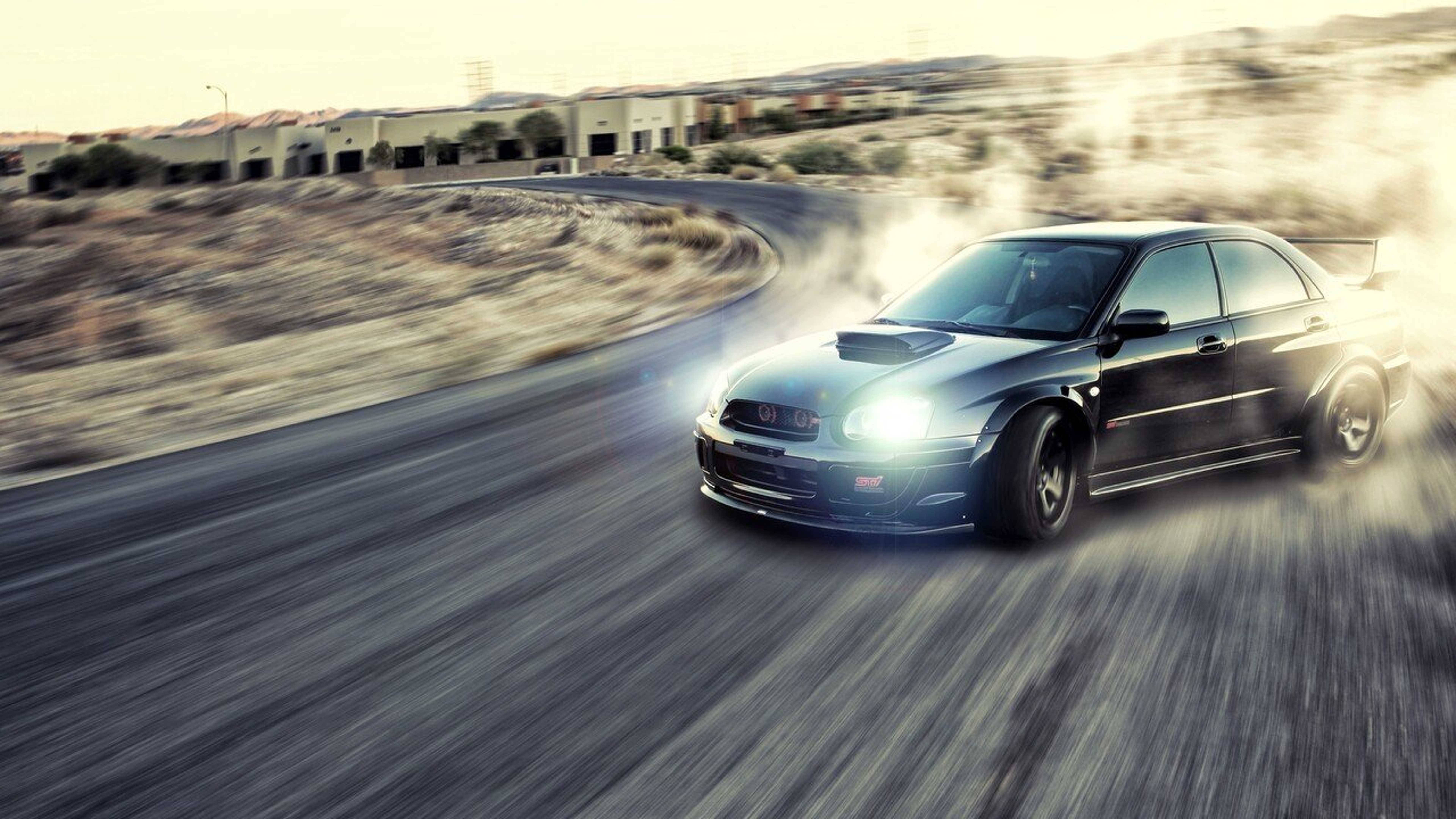 標題：奔馳中的速霸陸Impreza WRX甩尾賽車 壁紙