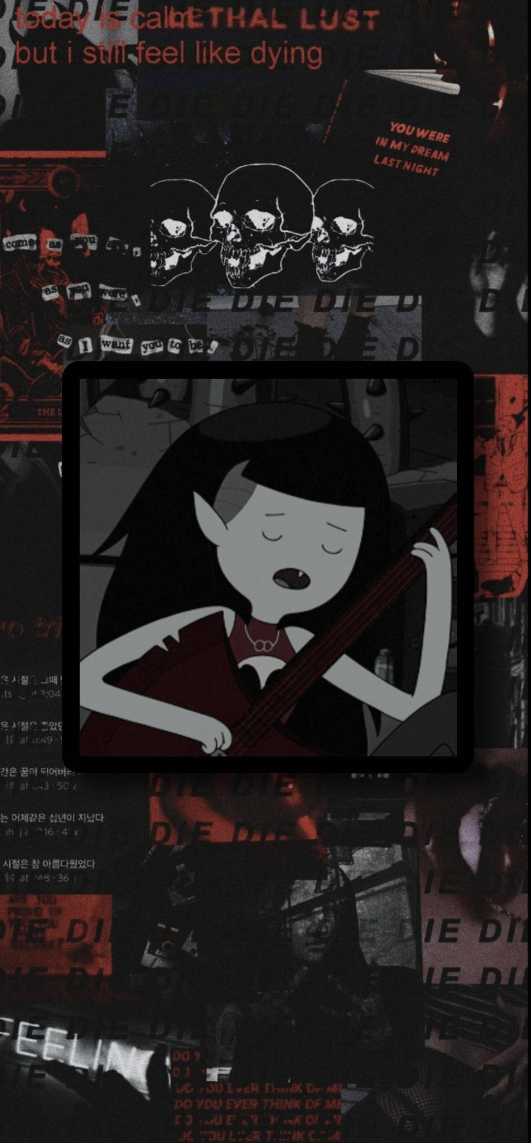 標題：神秘 Marceline 另類美學風格插畫 壁紙