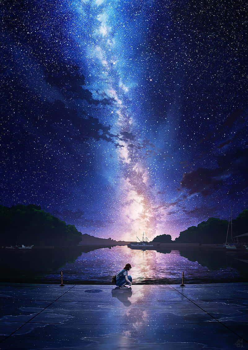 横向天空夜景动漫 壁紙