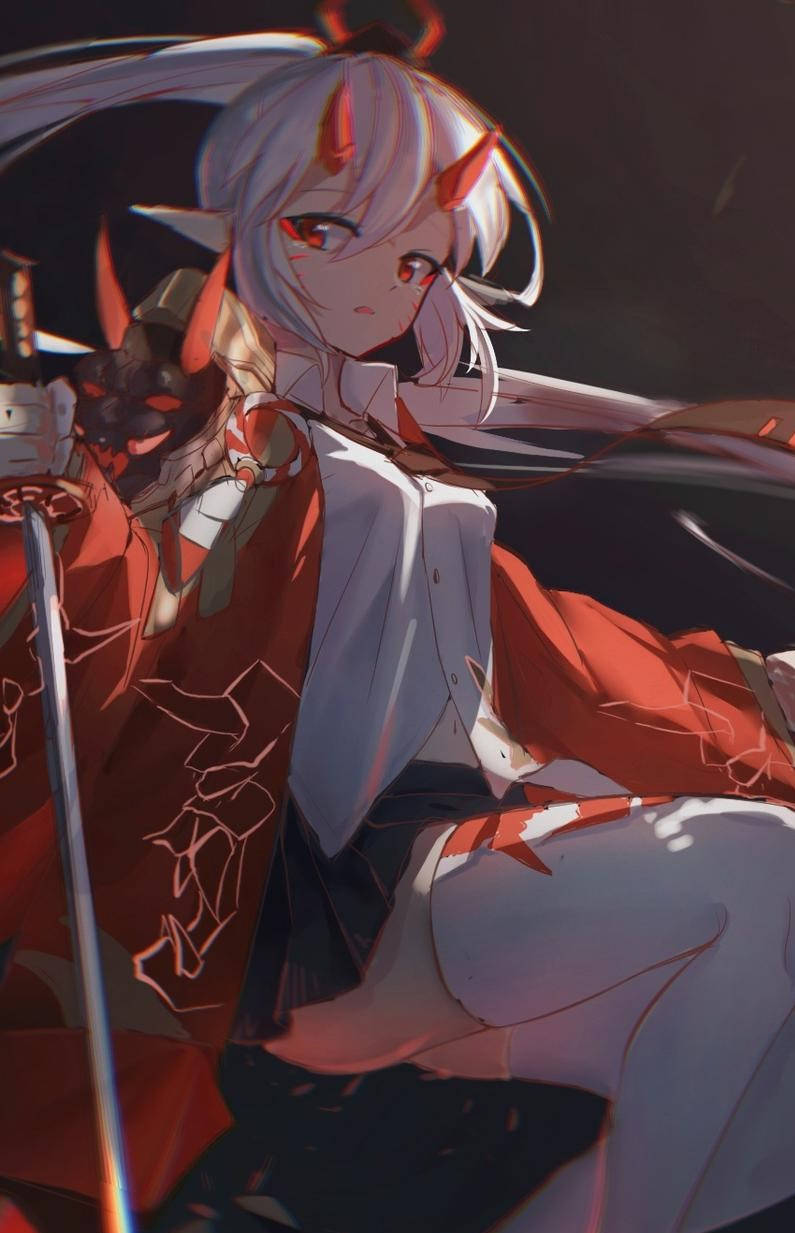 橘色悲傷惡魔女孩 壁紙