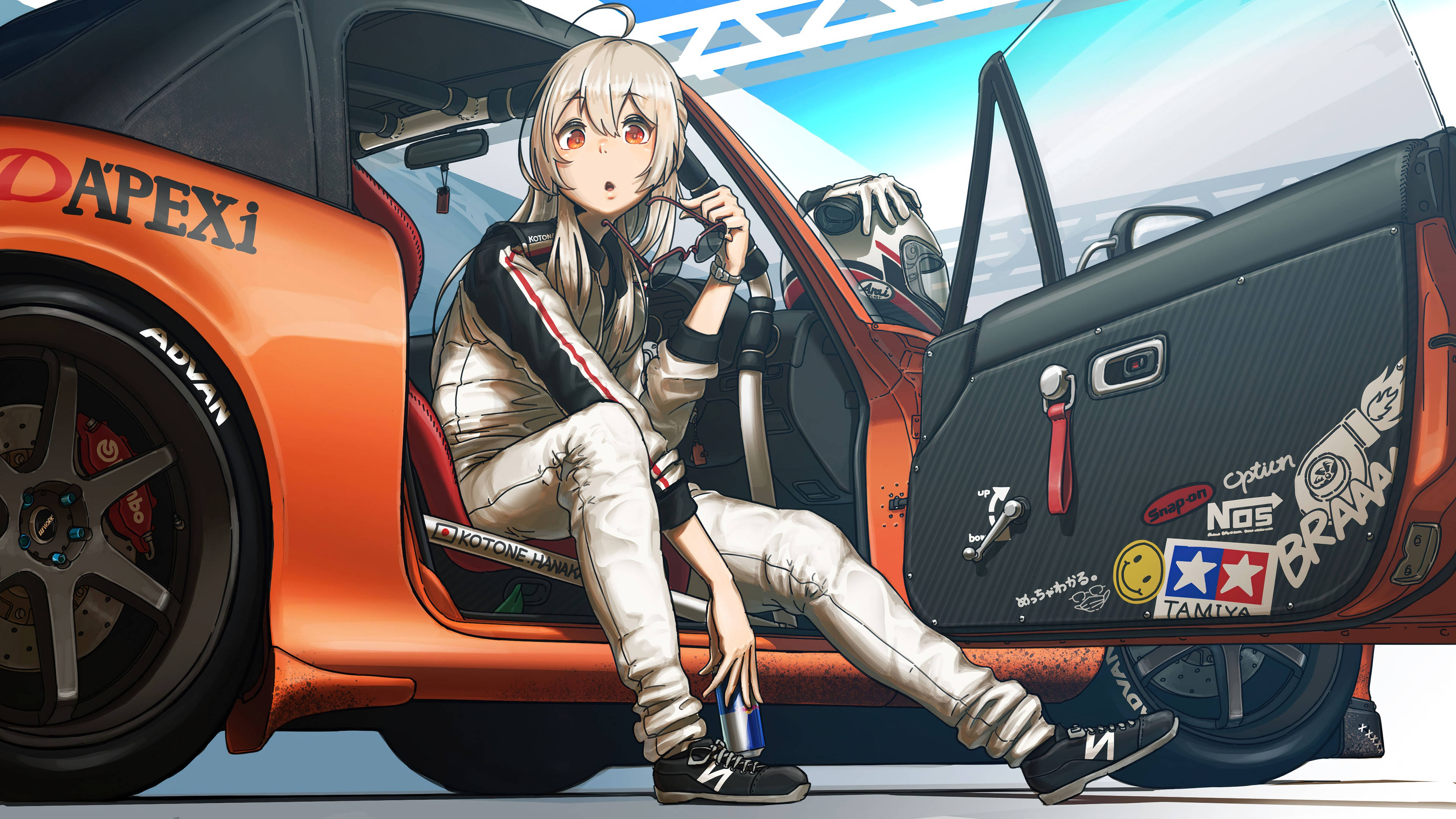 橙黃色豐田Supra動漫賽車 壁紙