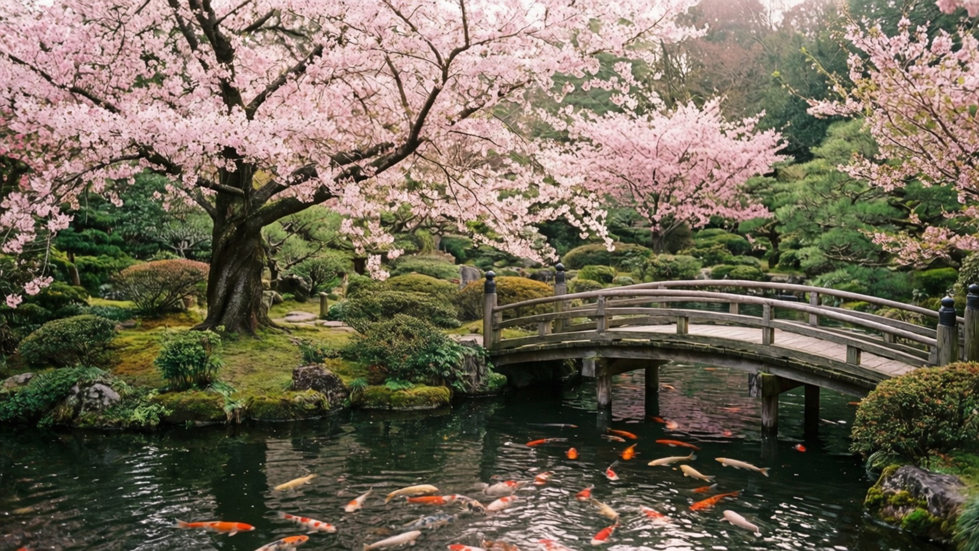 櫻花庭園 壁紙
