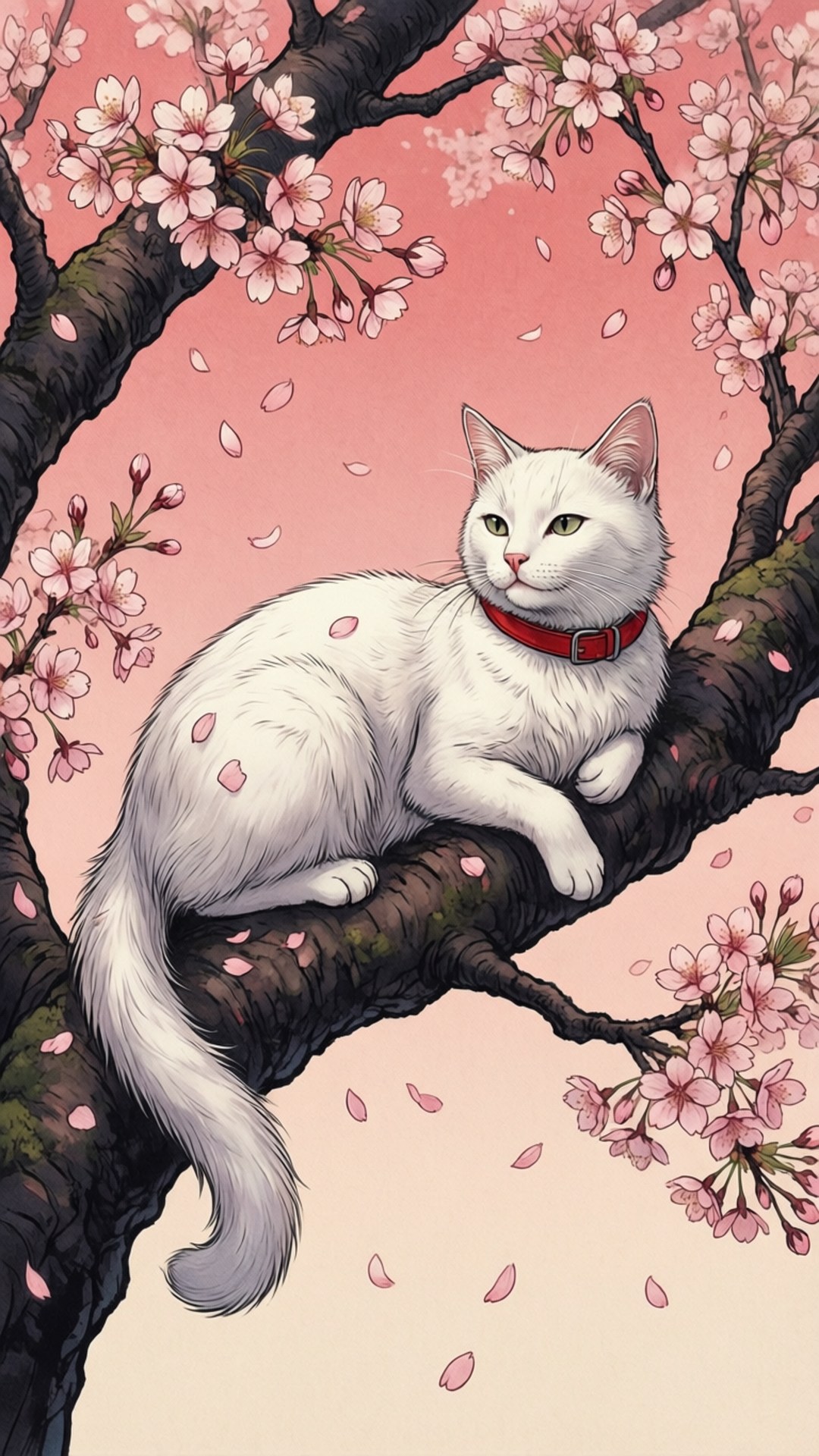 櫻花貓咪 壁紙
