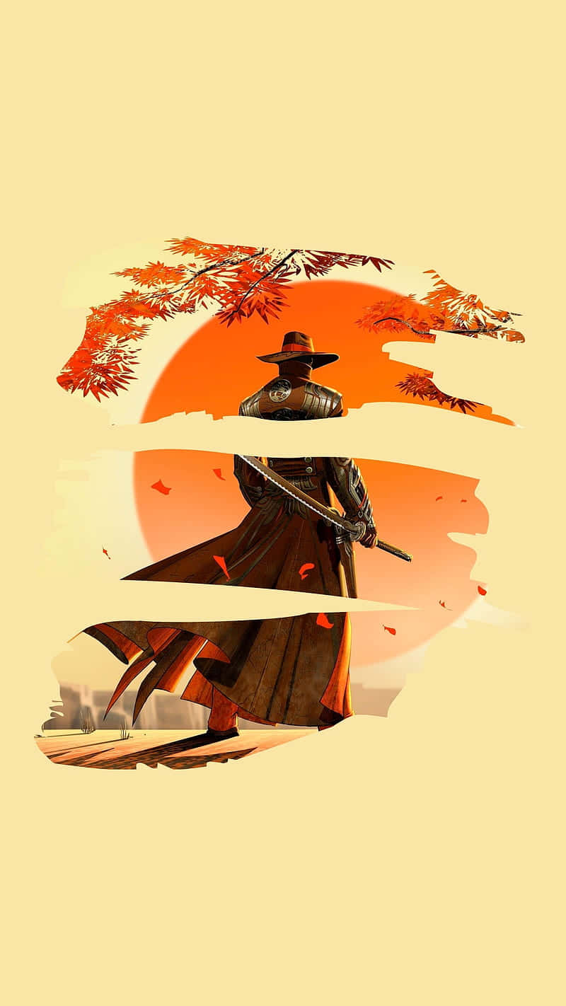 武士牛仔美學動漫夕陽 壁紙