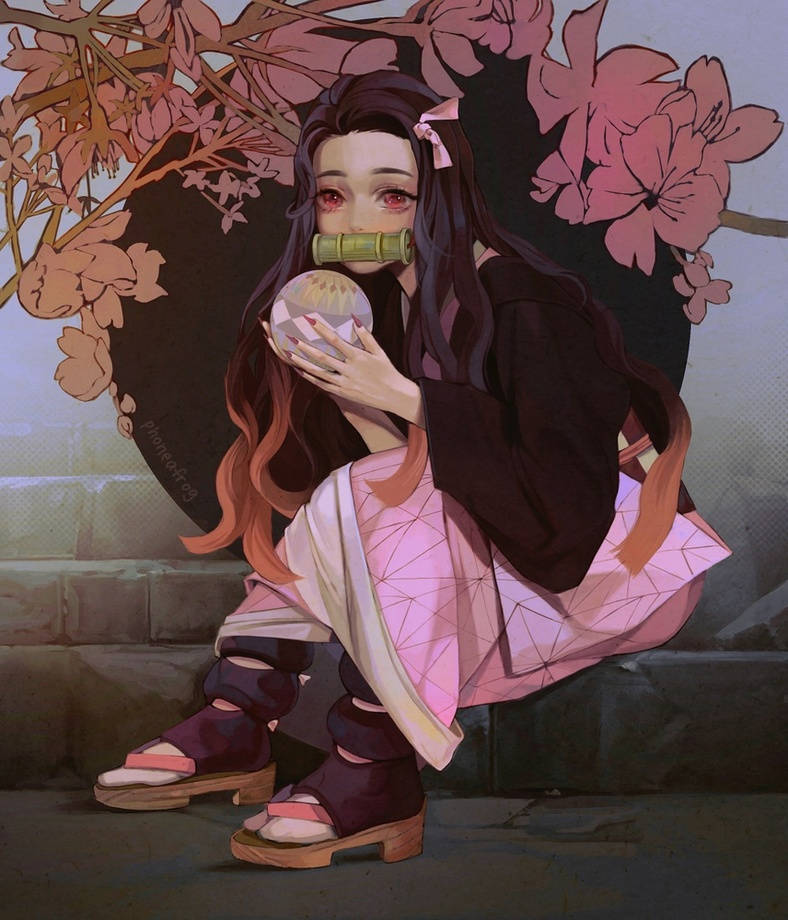 水晶球鬼灭之刃祢豆子 壁紙