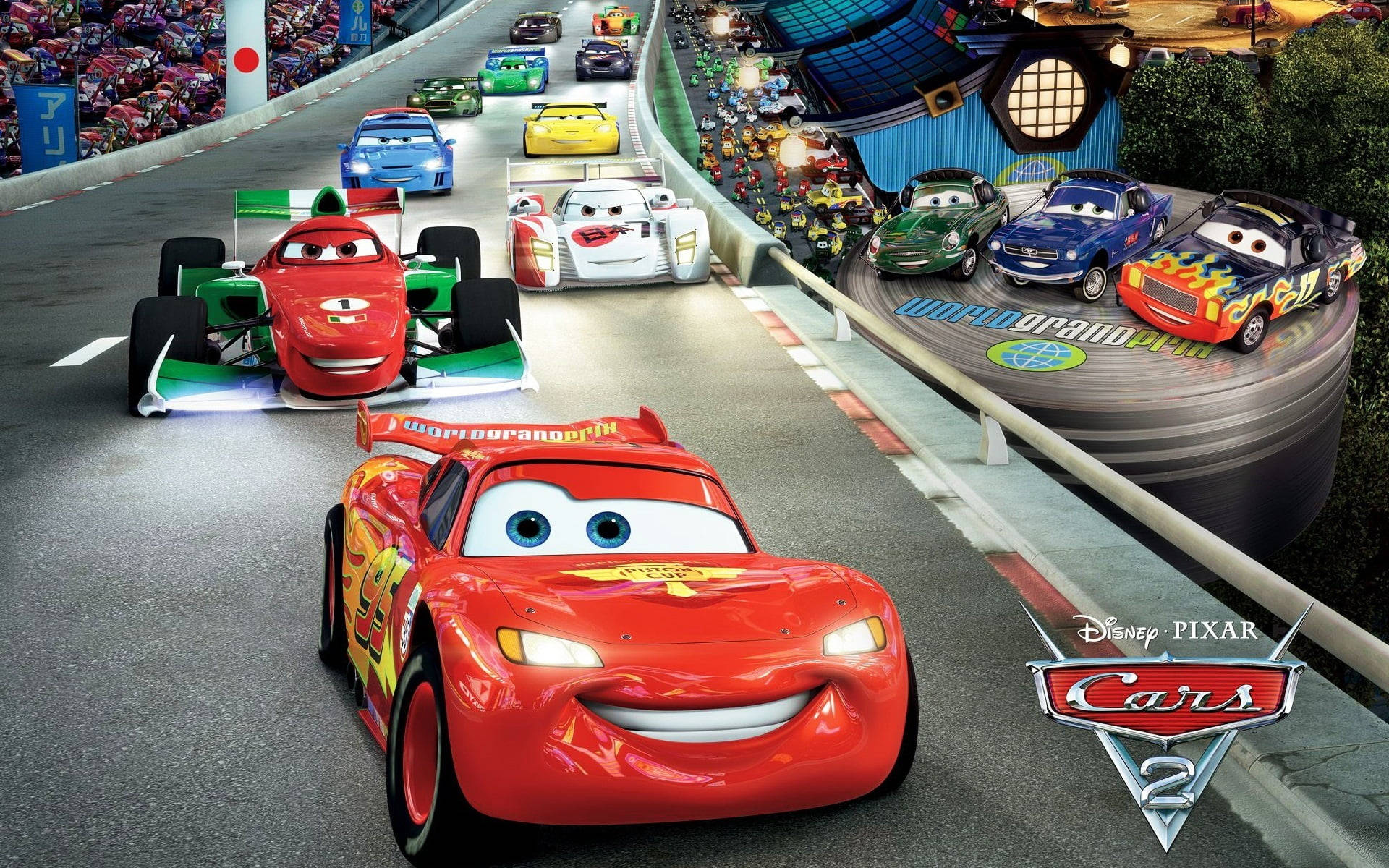 《汽車總動員2》世界大獎賽的精彩賽車陣容 壁紙