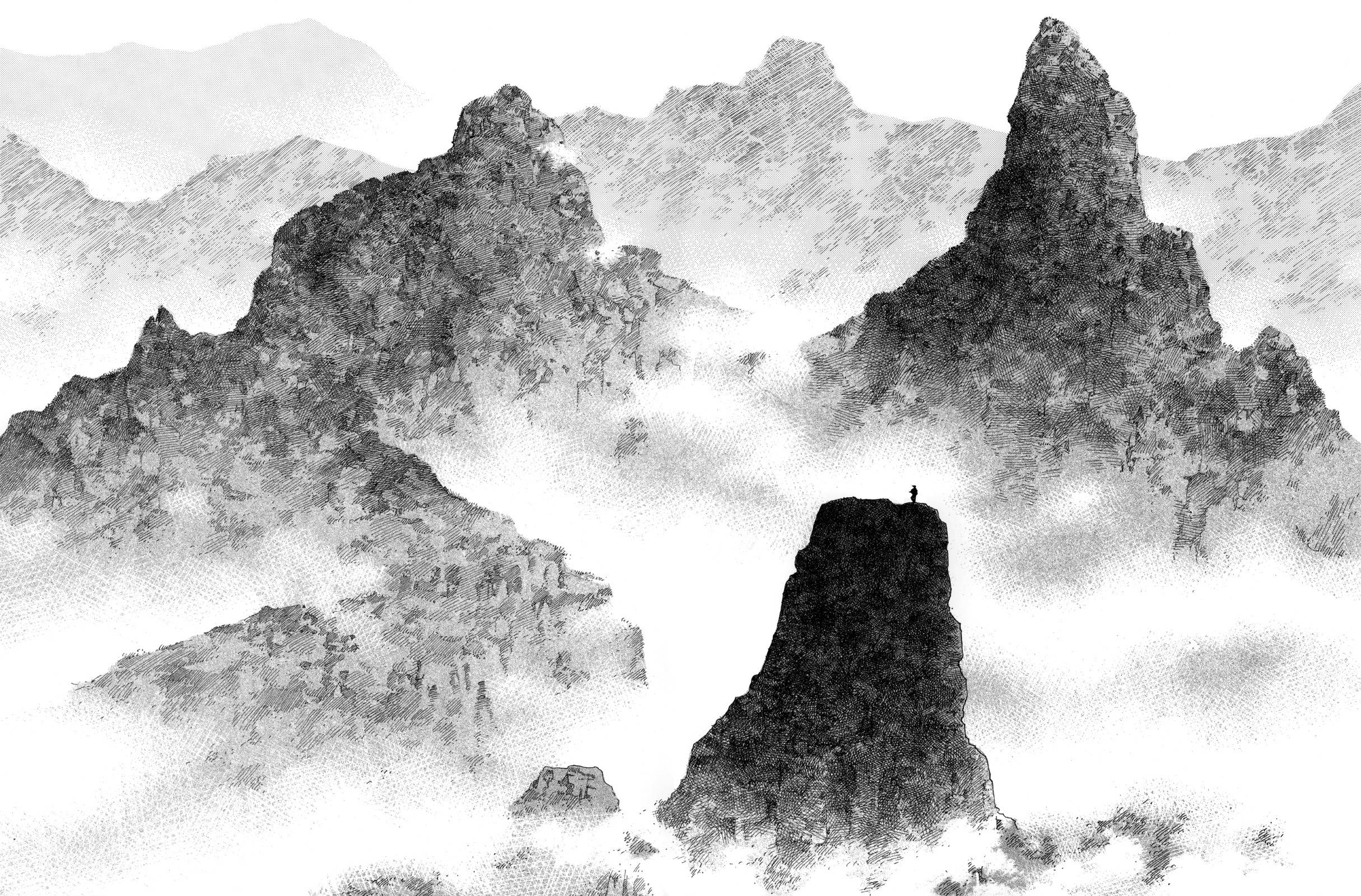 浪人劍客山巒景致 壁紙