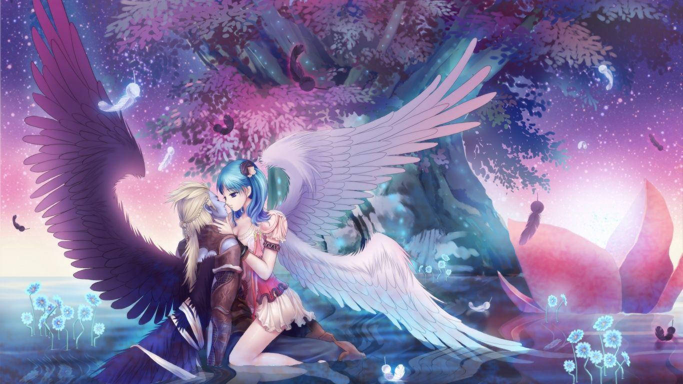 浪漫動漫天使與惡魔 壁紙