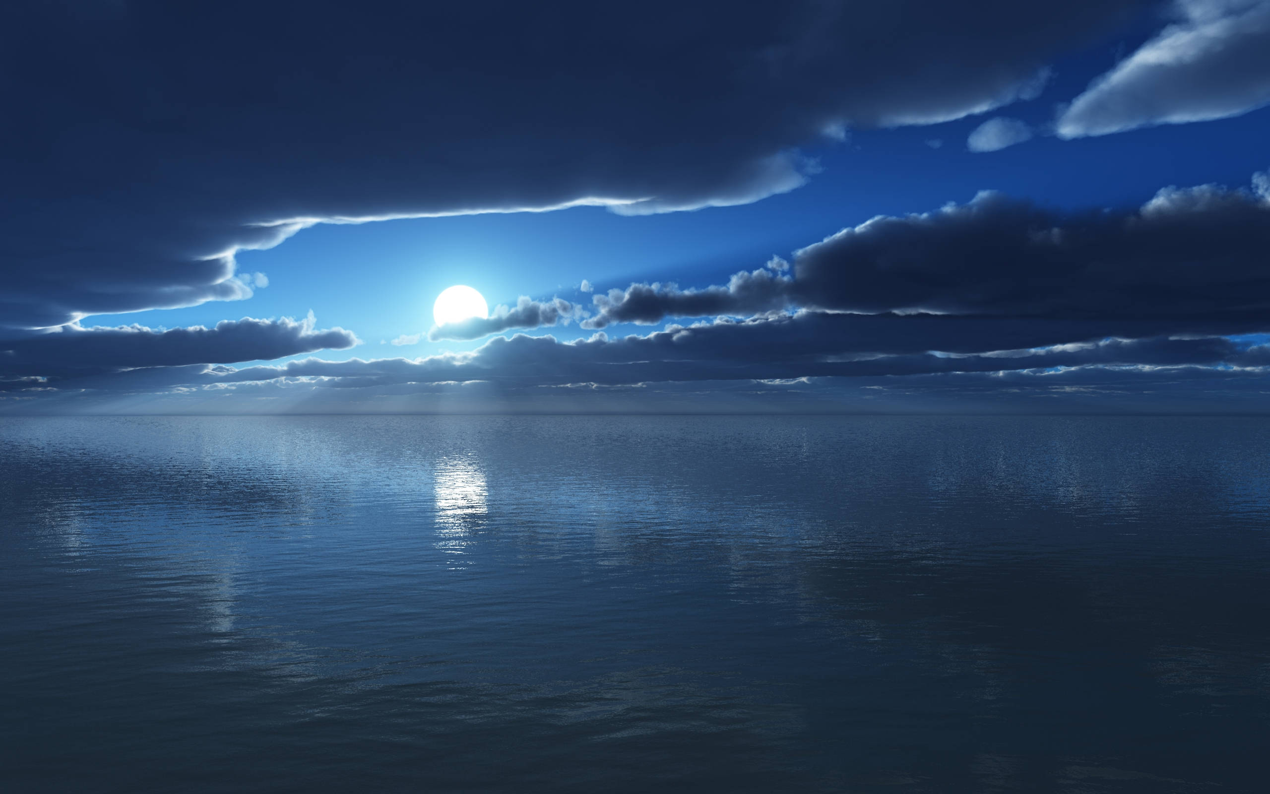 海上满月 壁紙