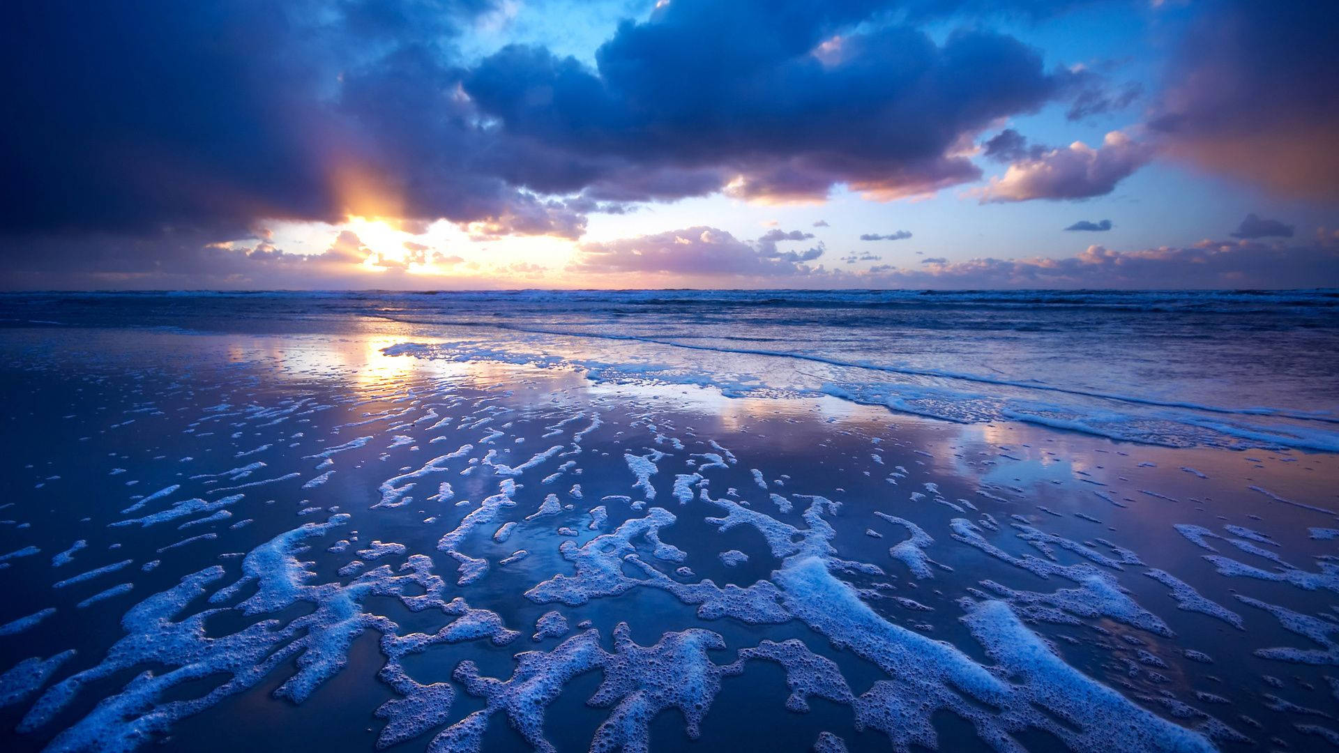 海邊夕陽美景 壁紙