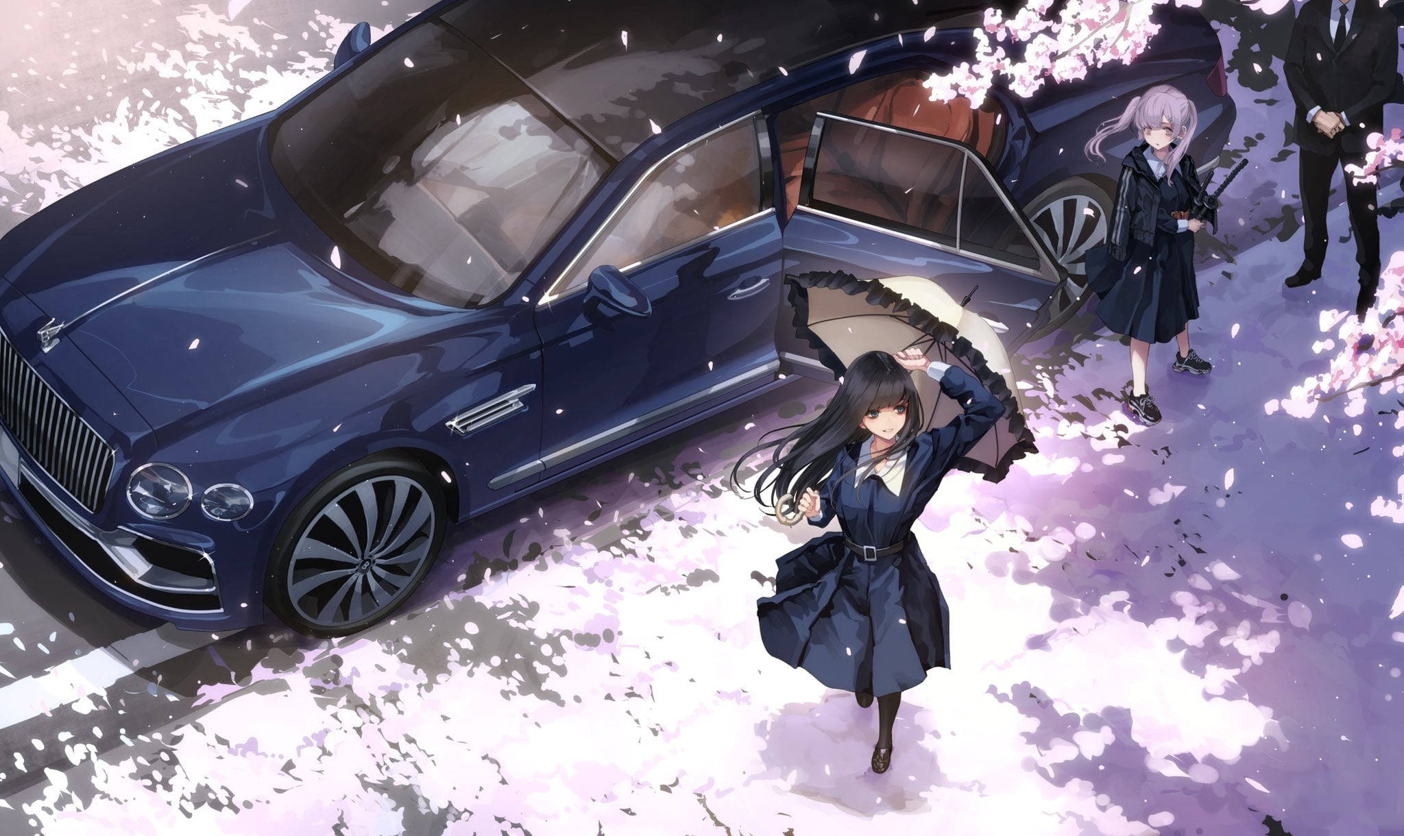 深藍色奢華動漫車 壁紙