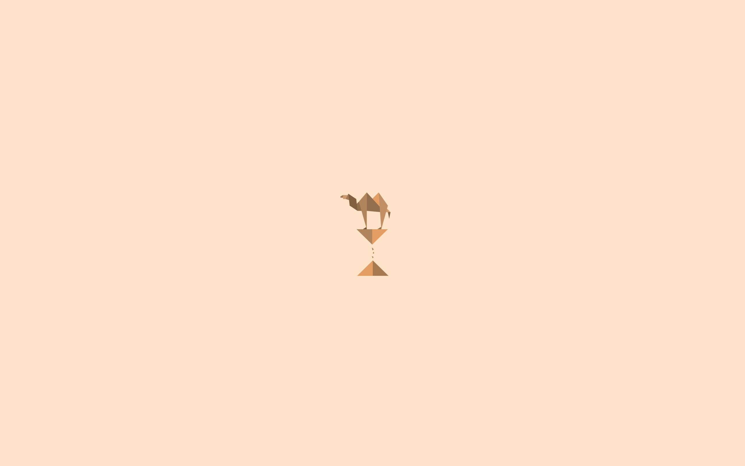 淺棕色美學駱駝與金字塔 壁紙