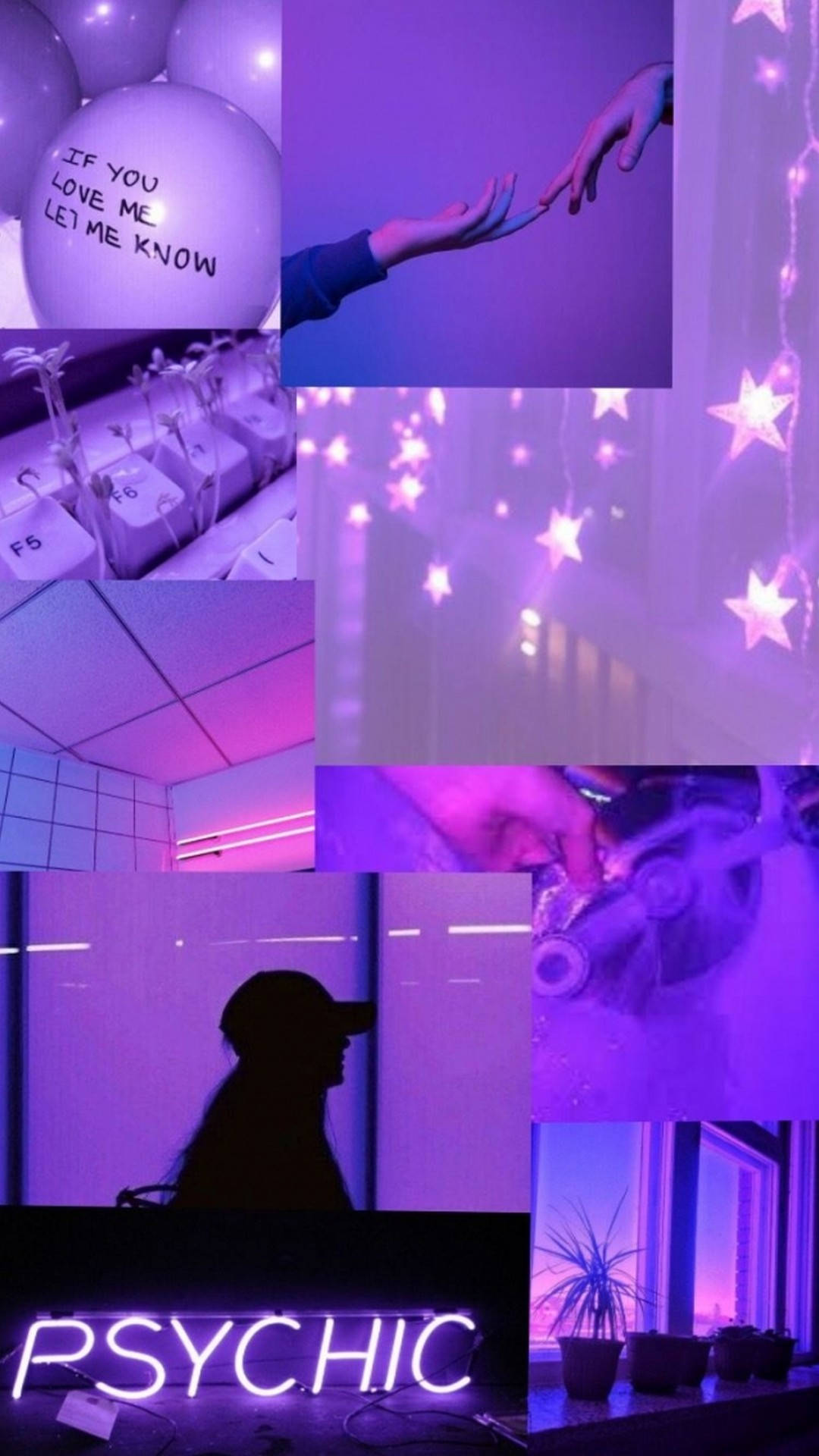 淺紫色美學照片拼貼 壁紙