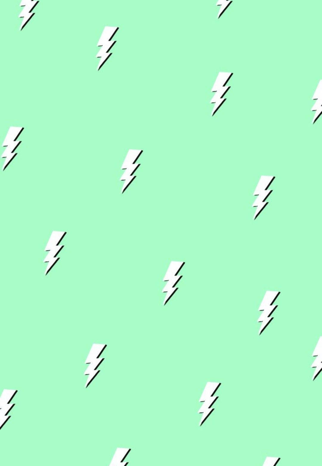 淺綠美學閃電 壁紙