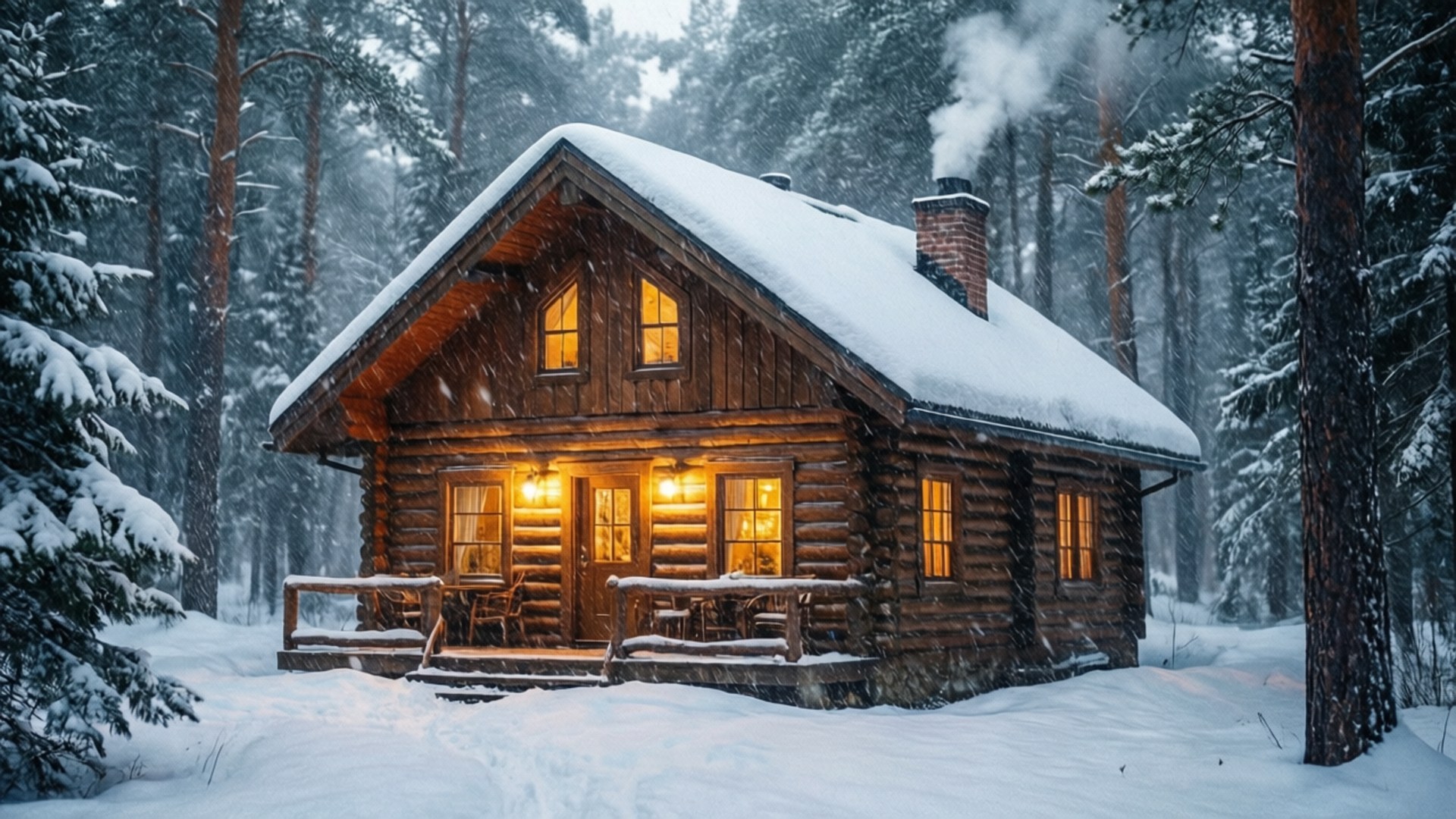 温馨小屋暴风雪 壁紙