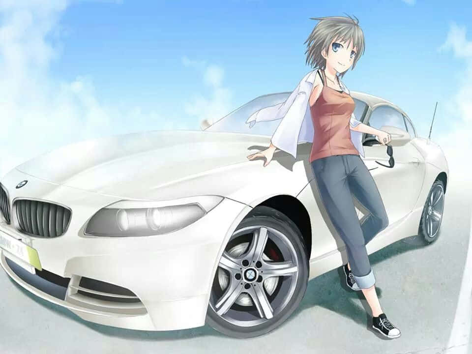 準備好動漫汽車夜間出遊 壁紙
