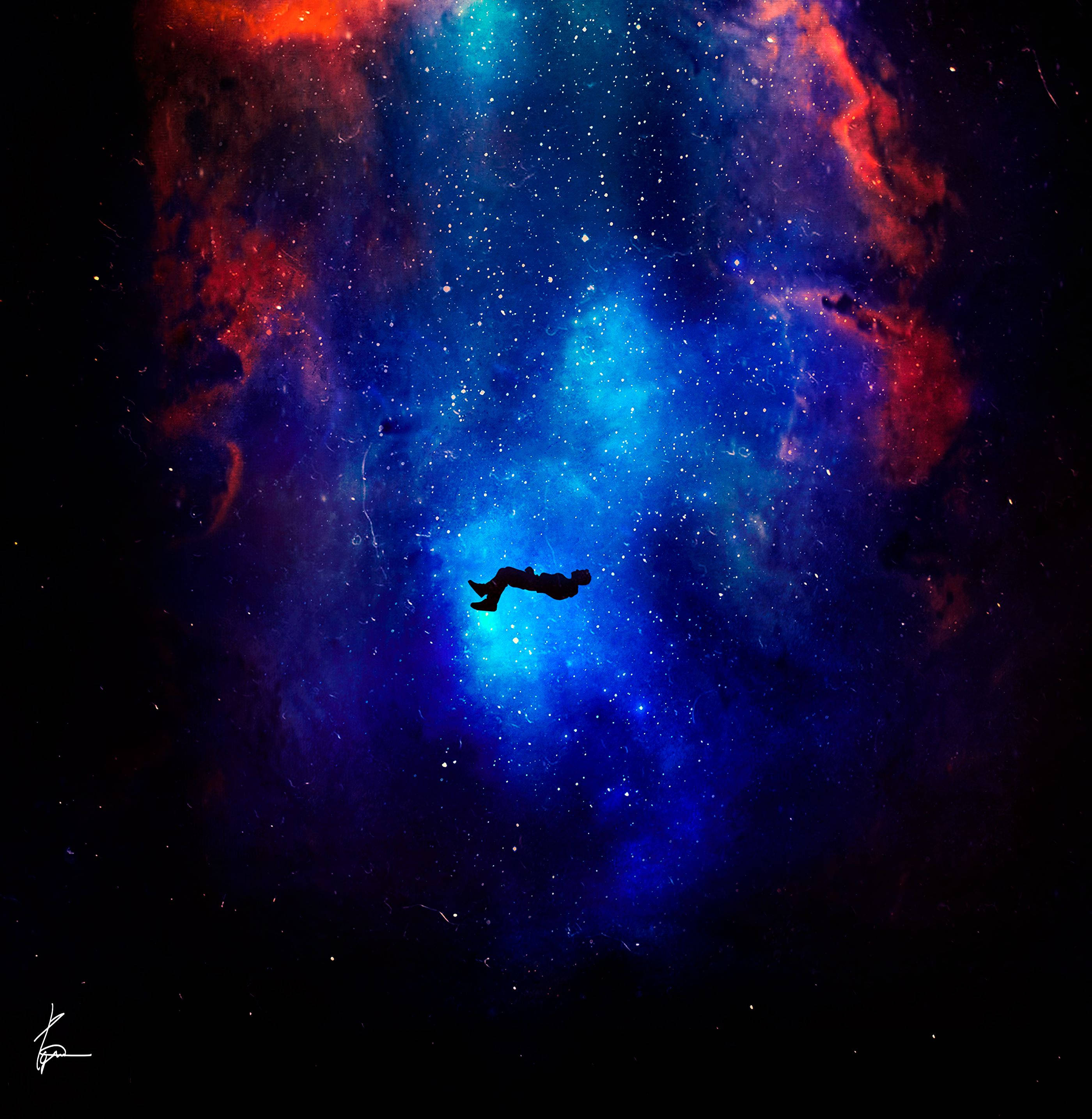 漂浮在宇宙中的人類 壁紙