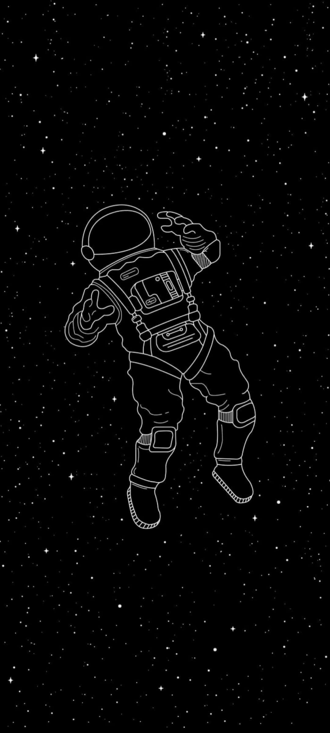 漂浮太空人黑色美學背景 壁紙