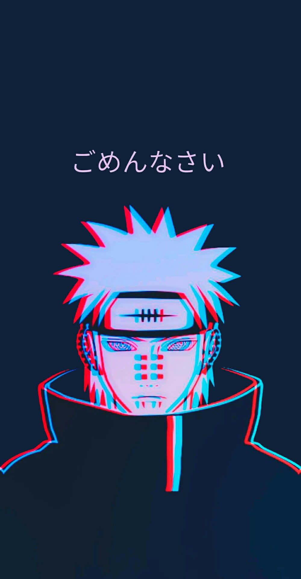 《火影忍者》中带有的故障效果的长门美学手机壁纸 壁紙