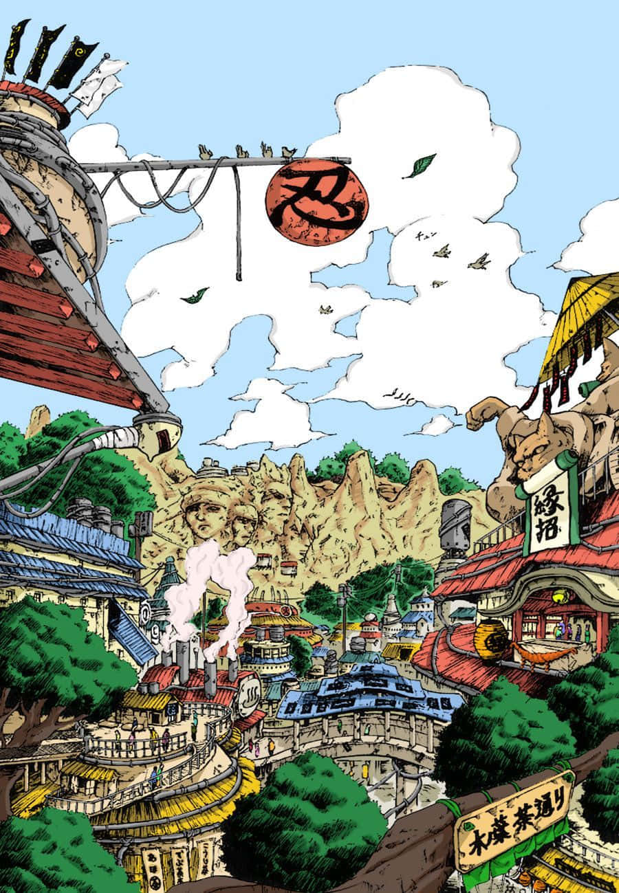 火影忍者木叶村图形艺术 壁紙