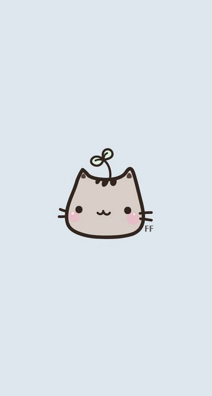 灰色卡通猫头 壁紙