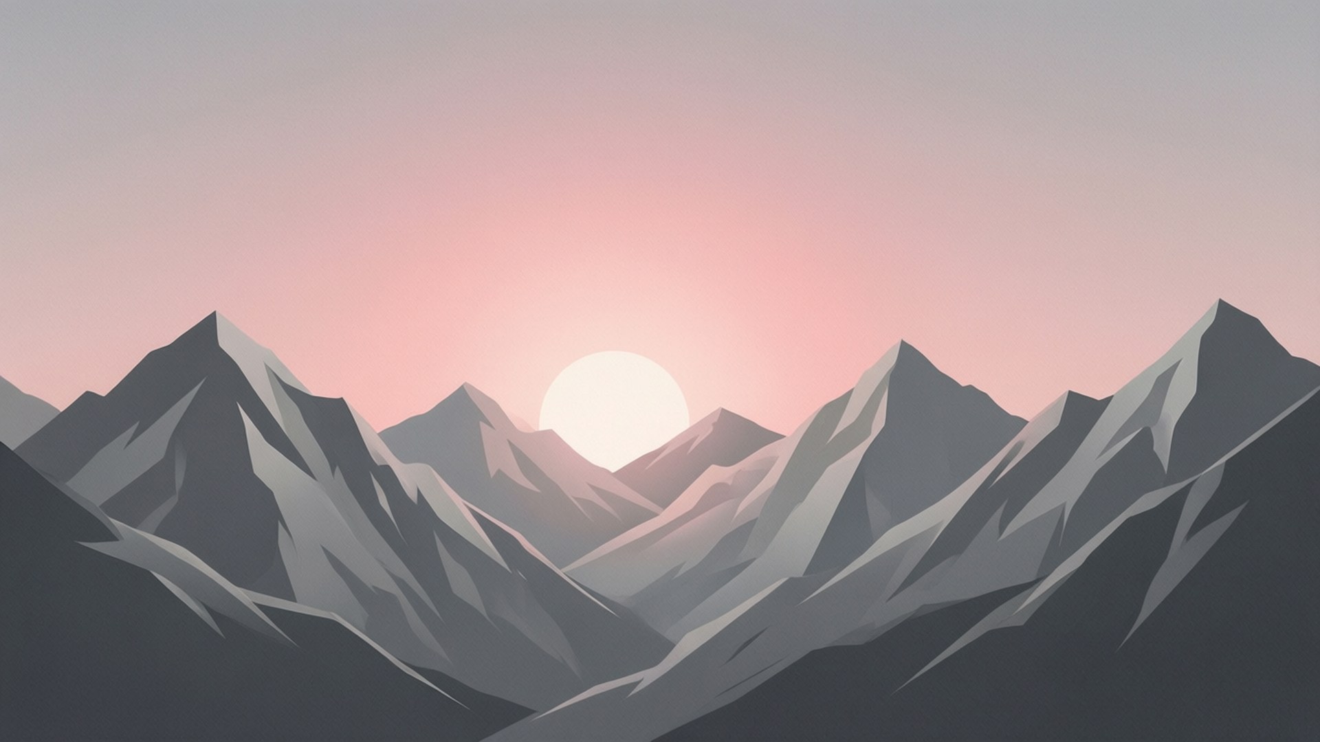 灰色日出群山 壁紙