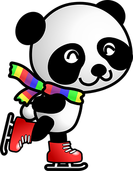熊貓滑冰 壁紙