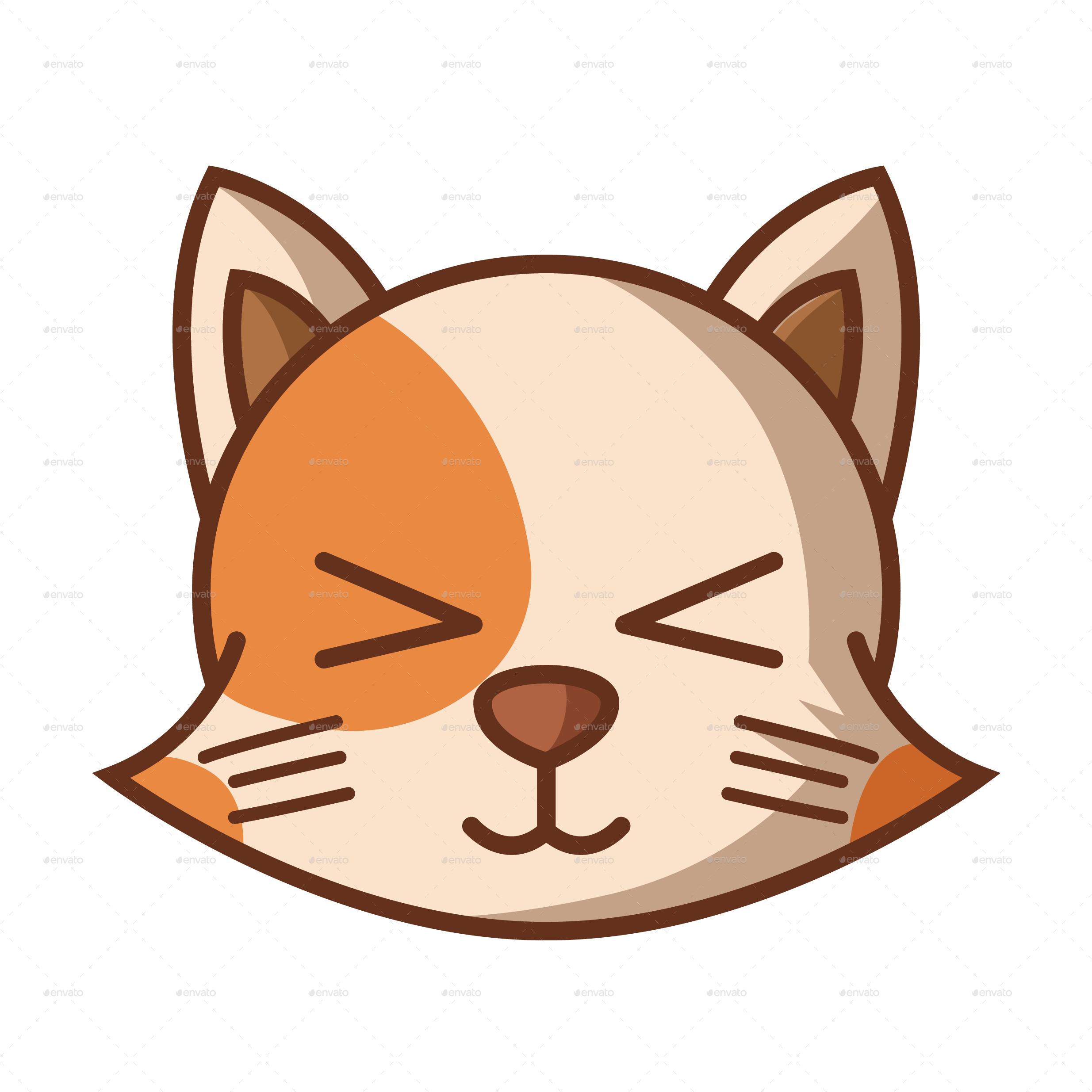 熟睡卡通猫咪脸 壁紙
