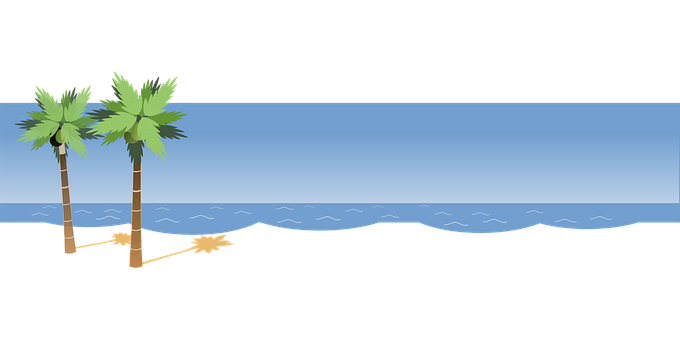 熱帶海灘向量插圖 — 天空 壁紙