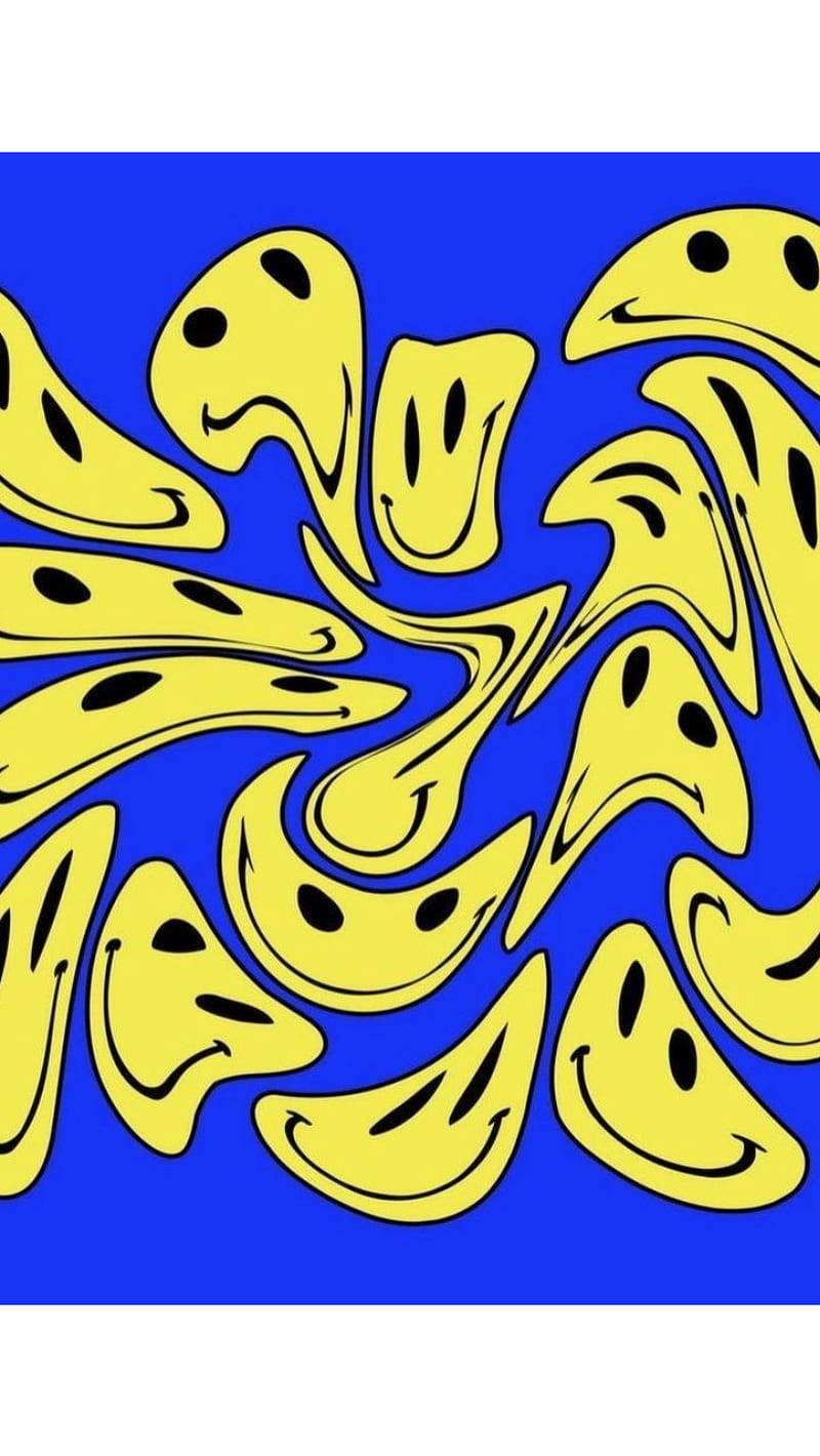 独立少年美学模糊黄色笑脸 壁紙