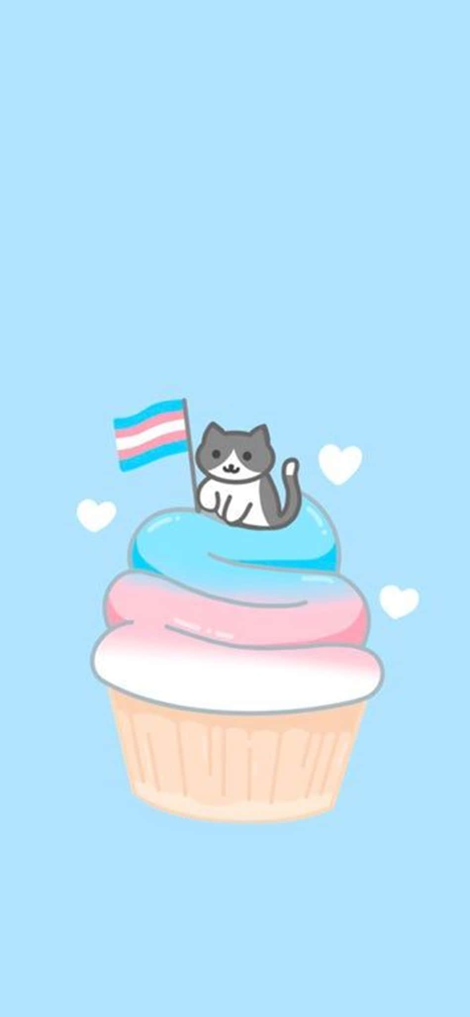 猫在 muffin 上的跨性别手机 壁紙