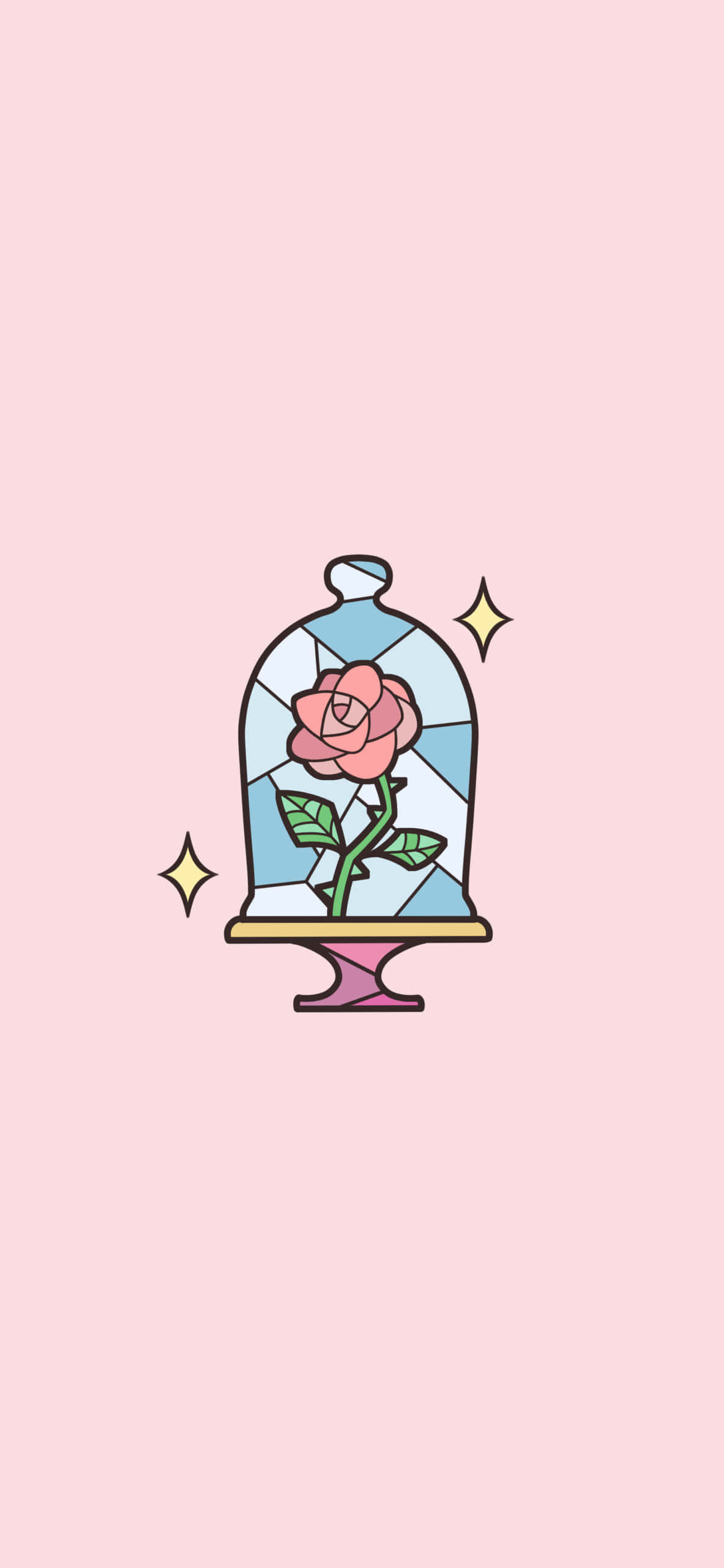 玻璃玫瑰粉色美学花朵 壁紙