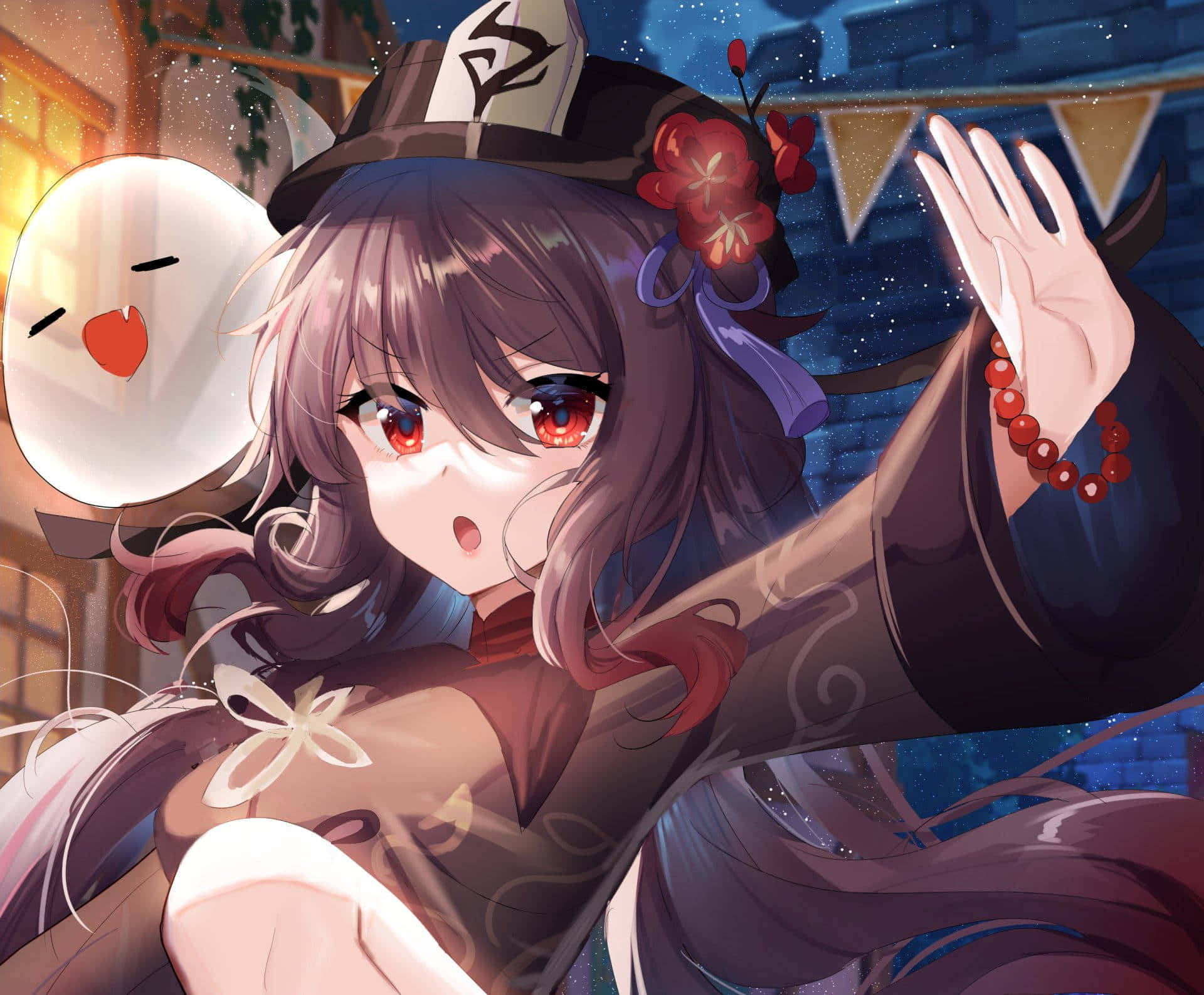 璃月街头胡桃头像 — 原神 壁紙