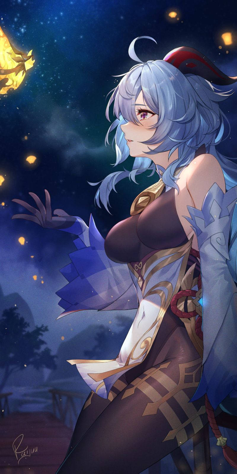 甘雨与蝴蝶 原神手机壁纸 壁紙
