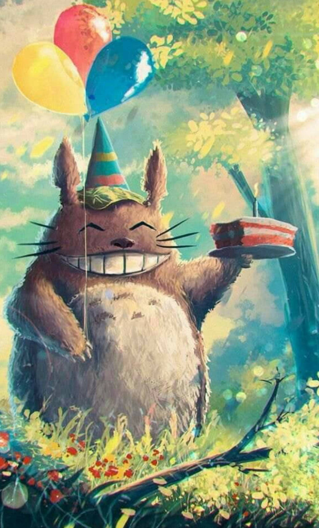 生日賀卡上的龍貓 壁紙