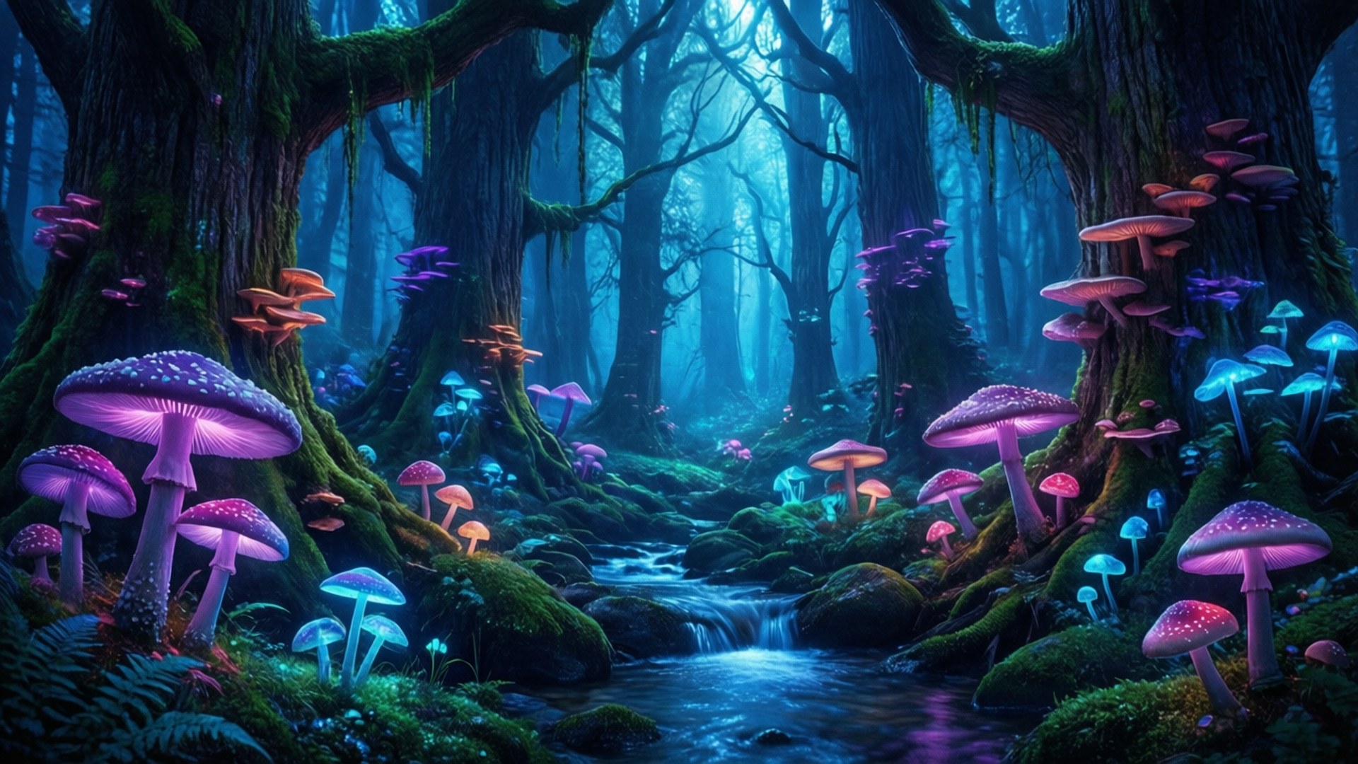 生物发光森林 壁紙