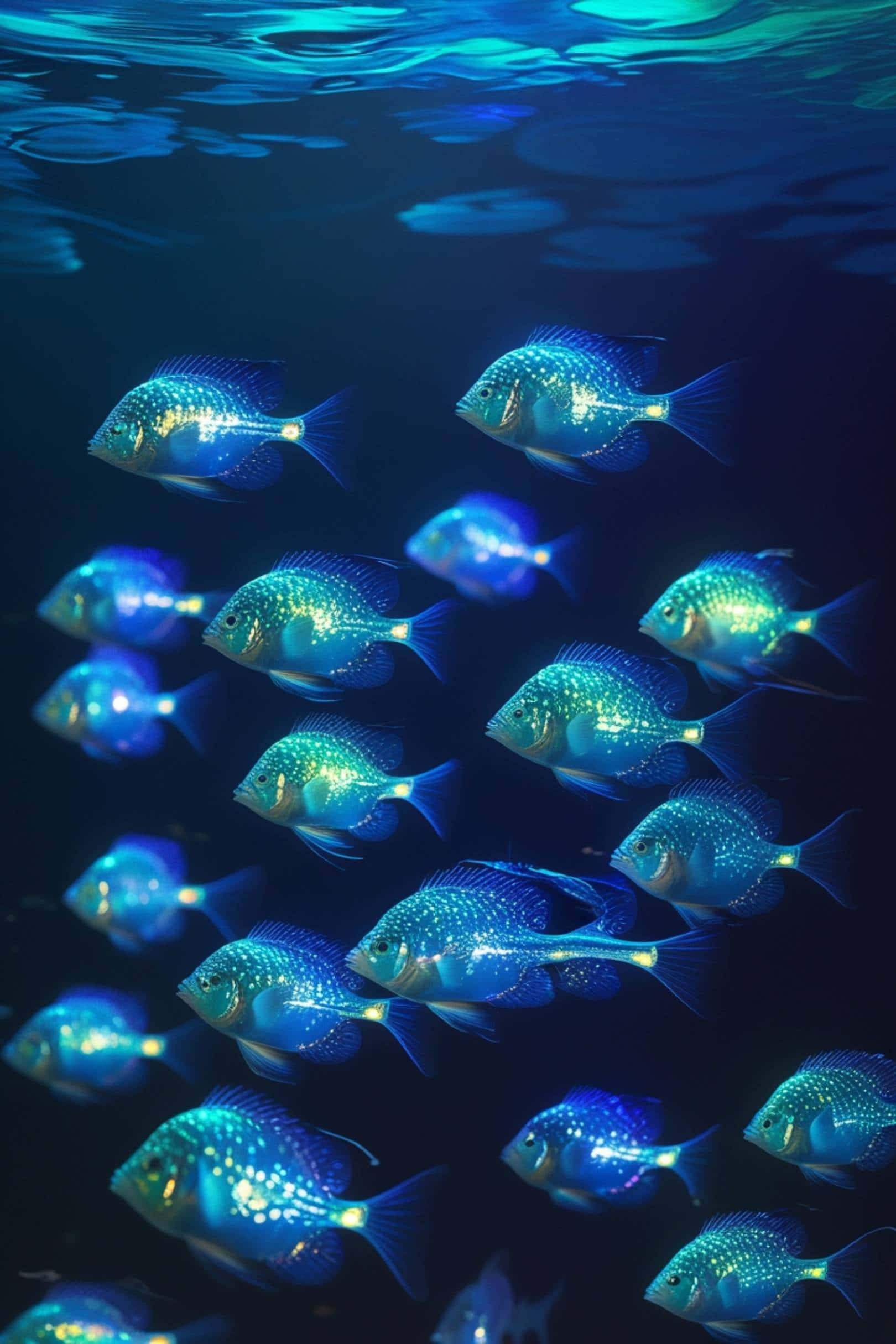 生物发光鱼 壁紙